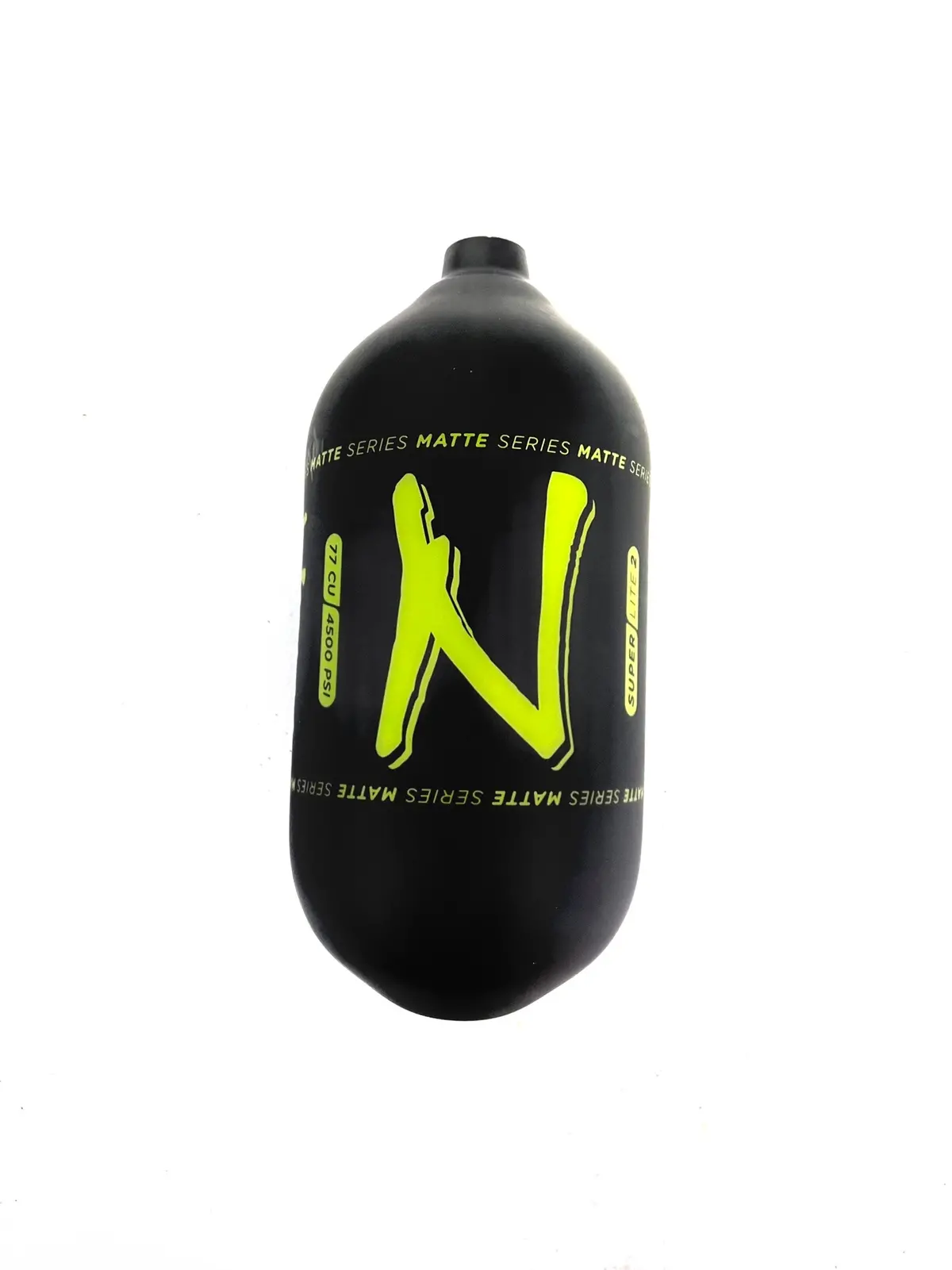 Ninja Sl2 77/4500 "Matte Series" Carbon Fiber Paintball Tank Bottle Only - Black/Lime 1
