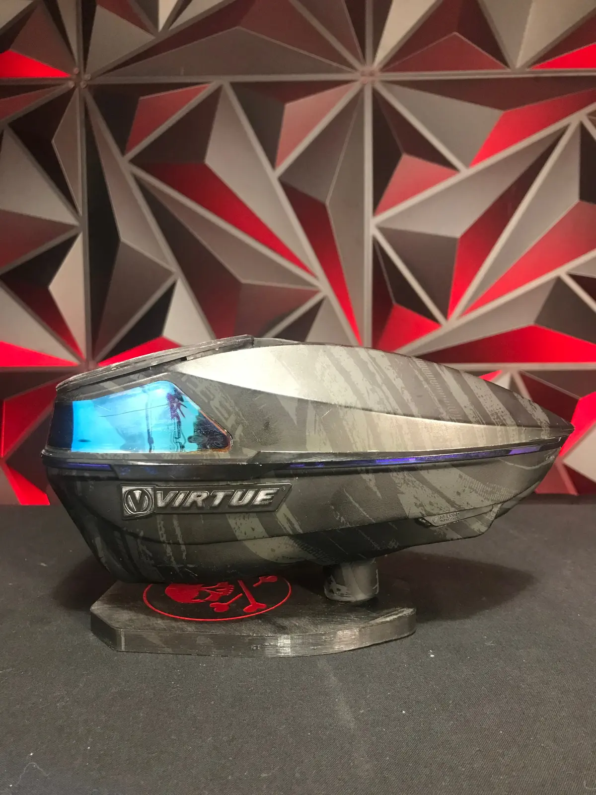 Used Virtue Spire Iv Paintball Loader - Graphic Ice W/ Virtue Crown Speedfeed 1