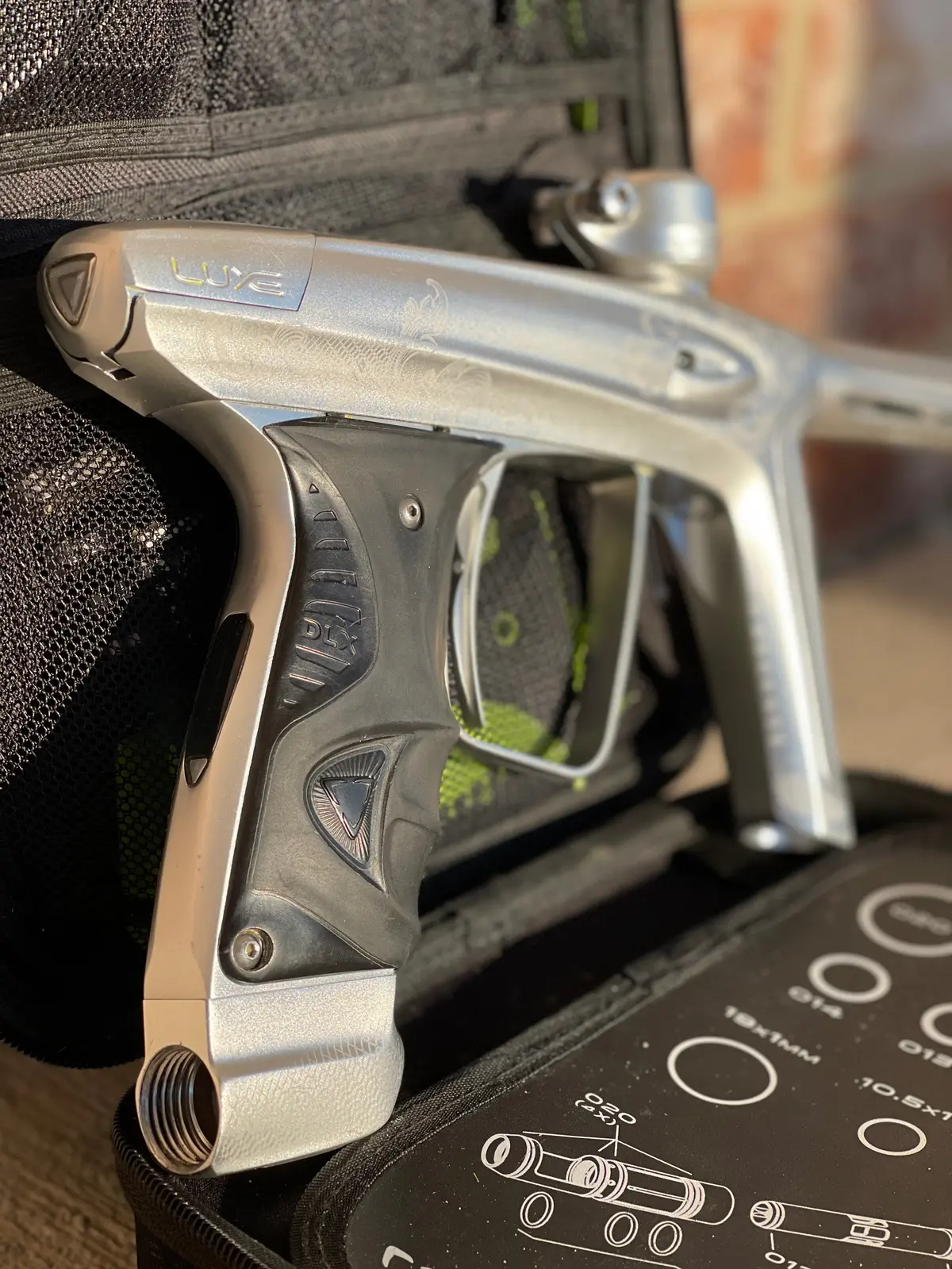 Used Dlx Luxe Ice Paintball Gun - Silver W/ Laser Engraving 1