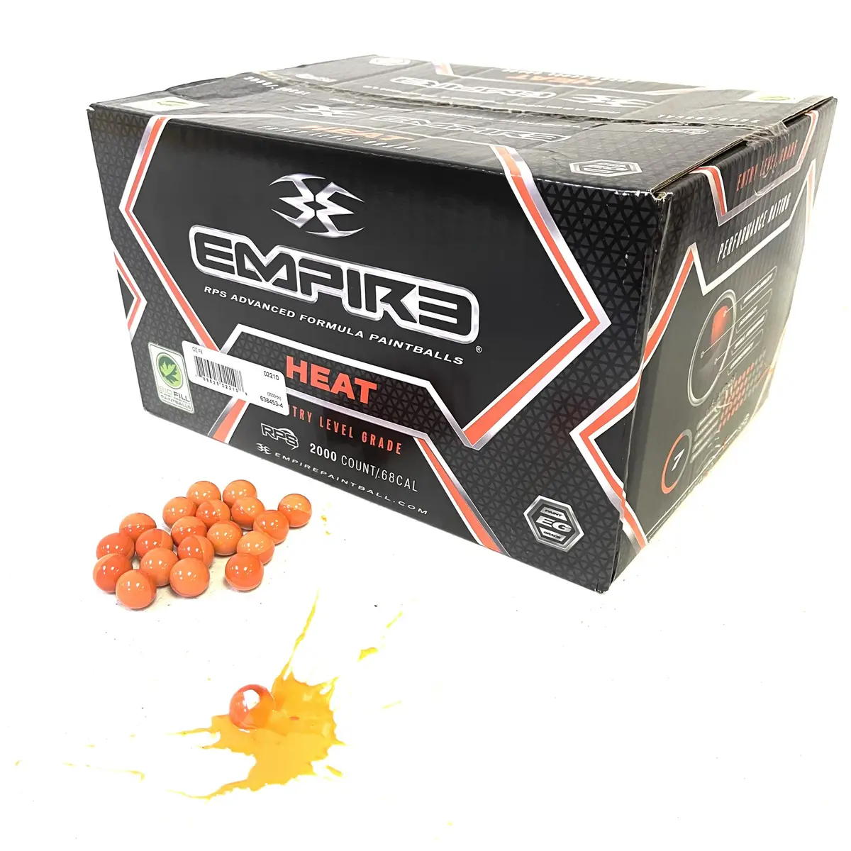 Empire Heat Paintballs - Met Shell / Orange Fill - 2000 Count 1