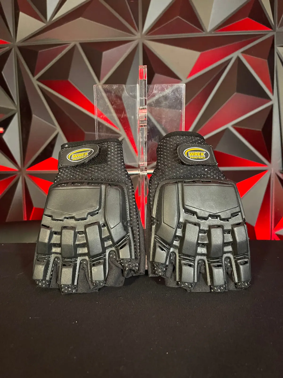 Used Wreck Paintball Half Finger Tactical Gloves - Black - S/M 1