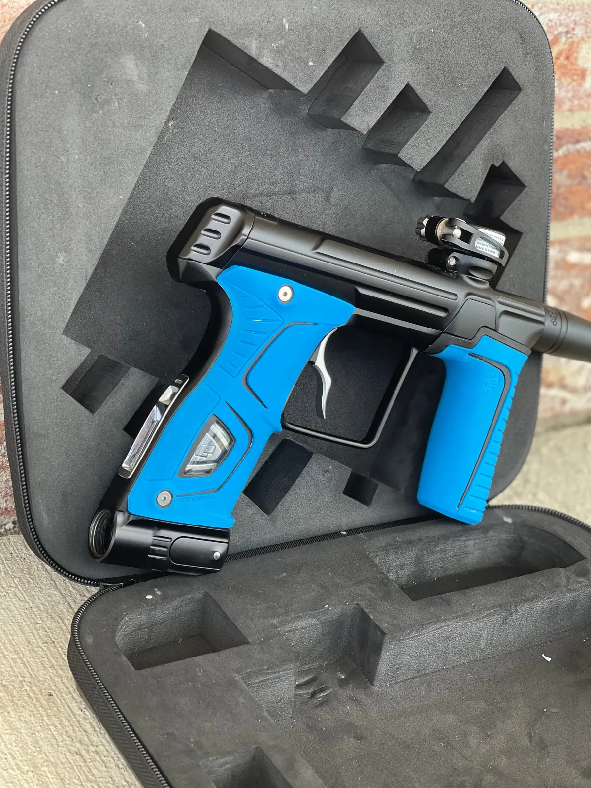 Used Planet Eclipse Gtek 170R Paintball Gun - Black W/ Blue Grips And Deuce Trigger 1