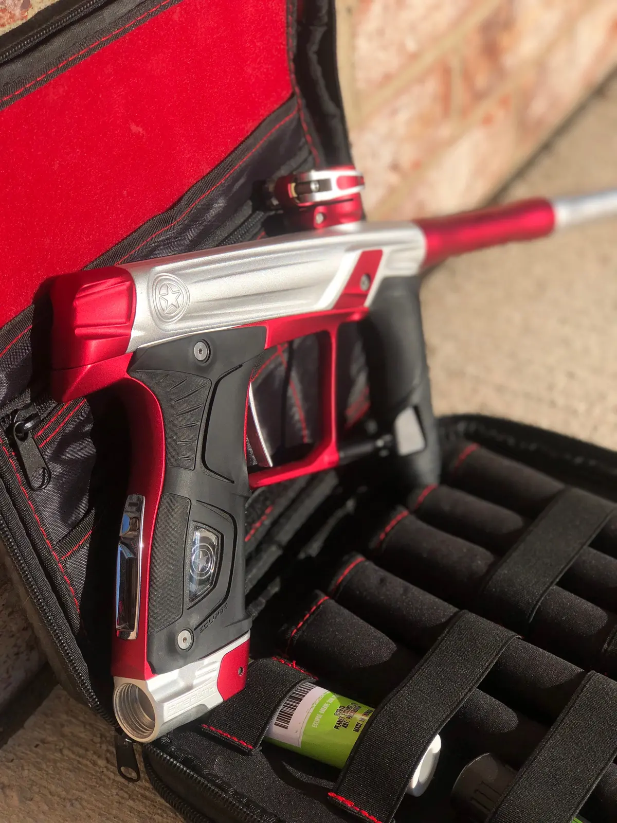 Used Gi Sports Stealth Paintball Marker- Silver/Red 1