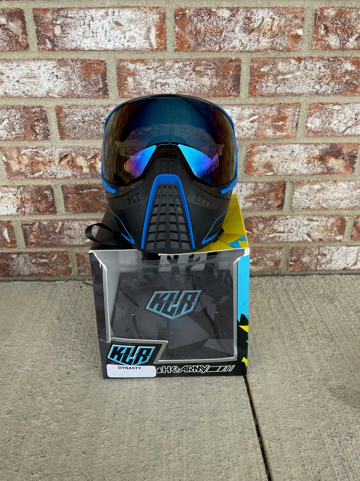 Used Hk Army Klr Paintball Mask - Dynasty  (Black With Blue Accents) 1