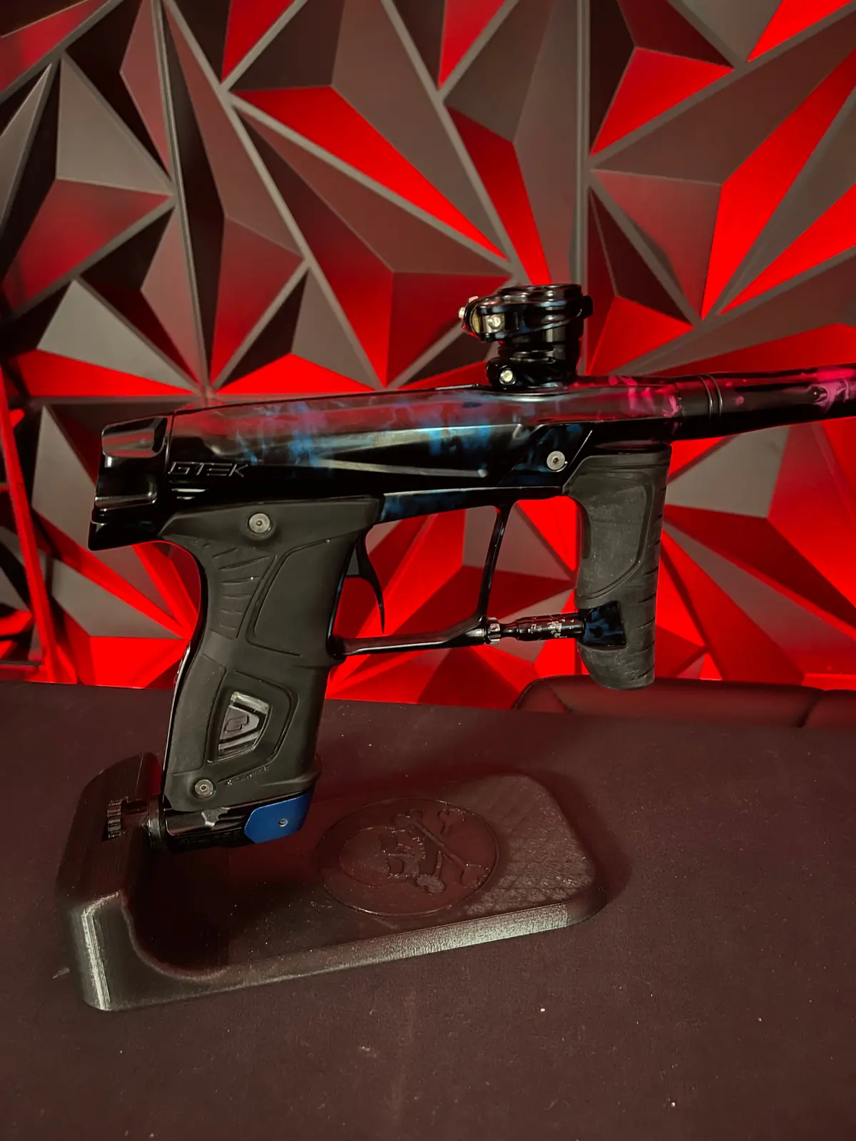 Used Planet Eclipse 160R Paintball Marker - Blue/Purple Galaxy Fade W/ 2 Triggers And Pops Asa 1