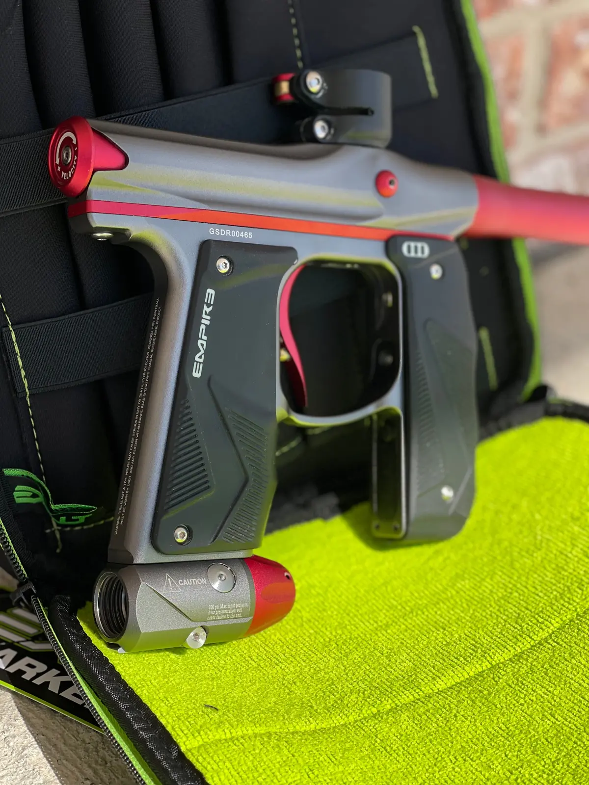 Used Empire Mini Gs Paintball Gun - Dust Grey / Red 1