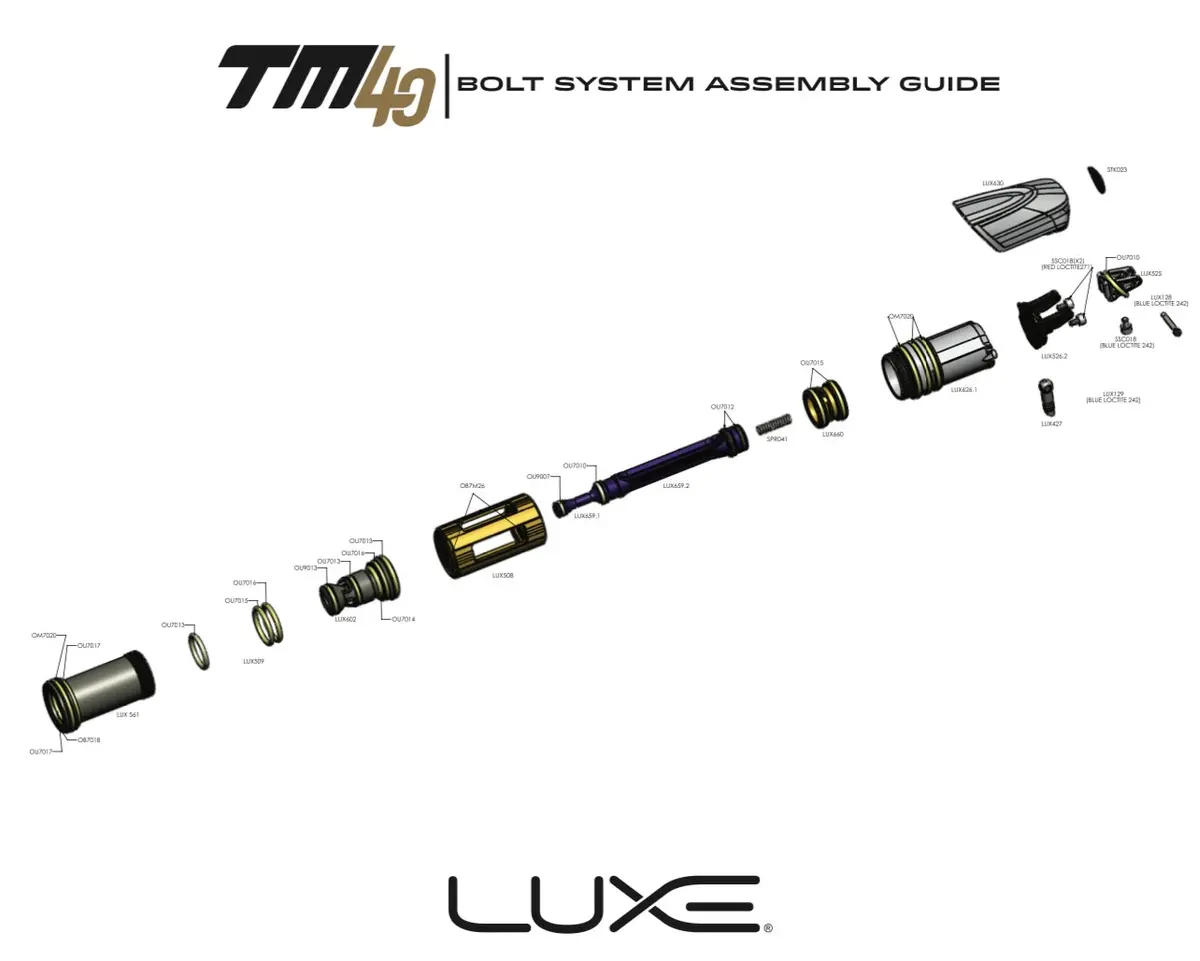 Dlx Luxe Tm40 Bolt System Parts Picker - Pick The Part You Need! 1