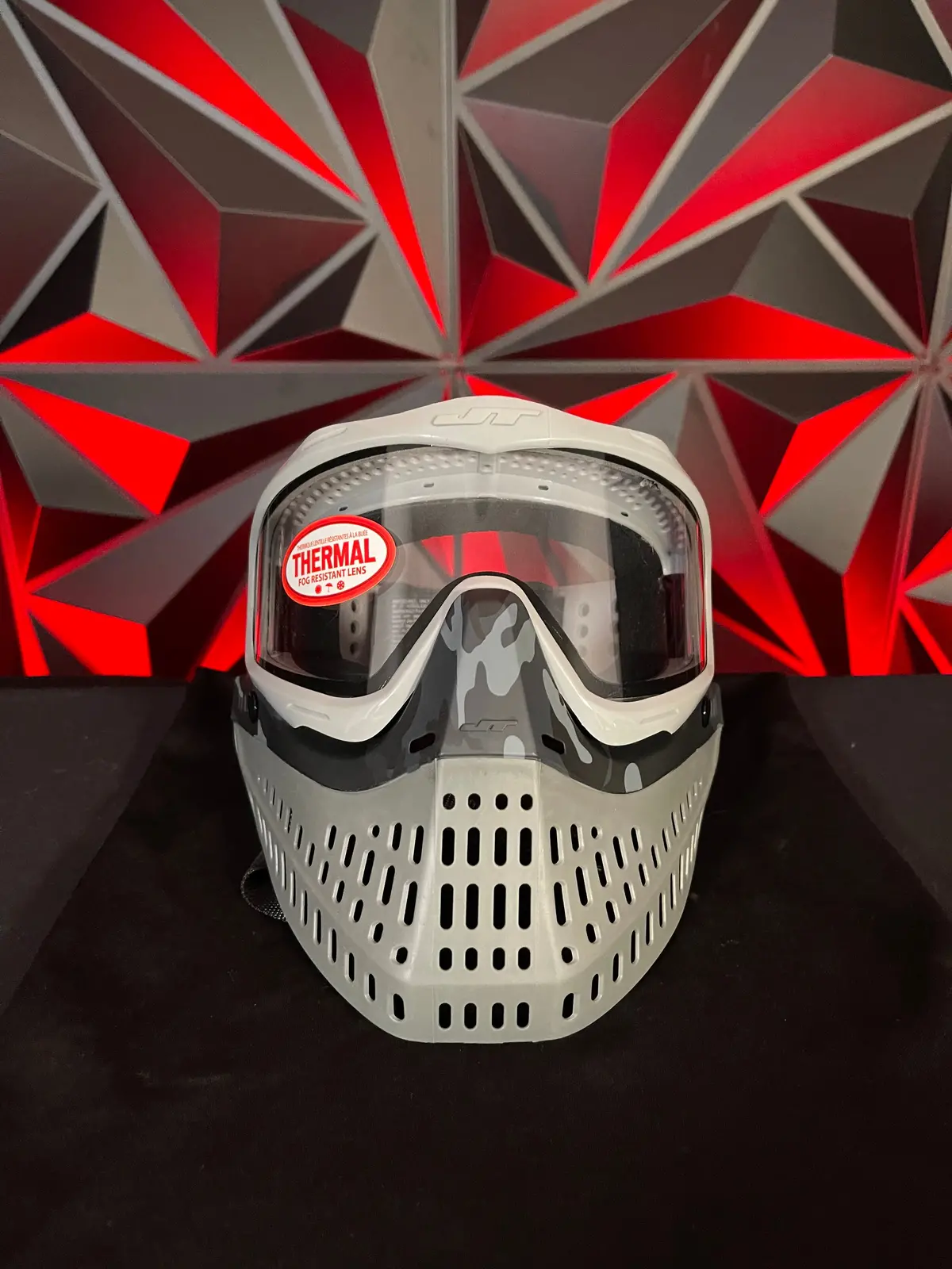 Used Jt Proflex Paintball Mask - Grey/Black Camo Skirt/Grey Frame W/Soft Goggle Bag 1