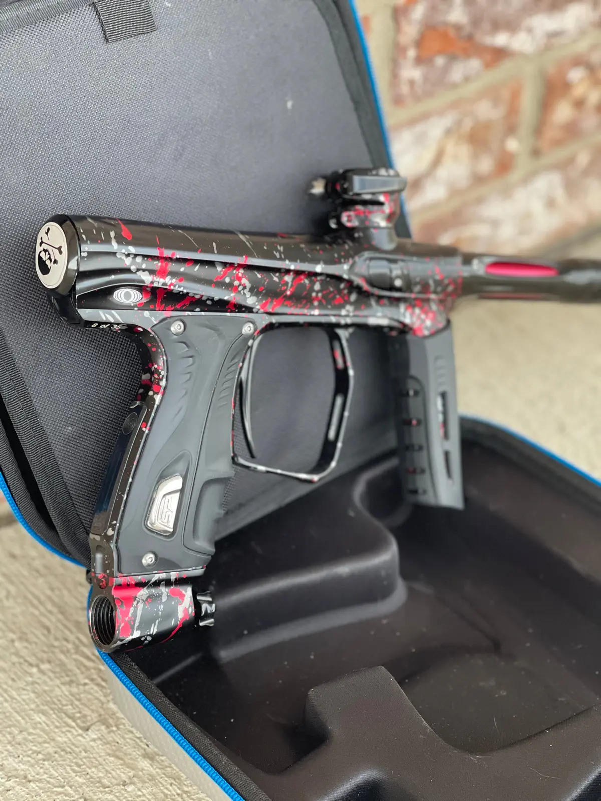 Used Shocker Xls Paintball Gun - Punishers Edition #8 - W/ Adrenaline Cvo Frame 1