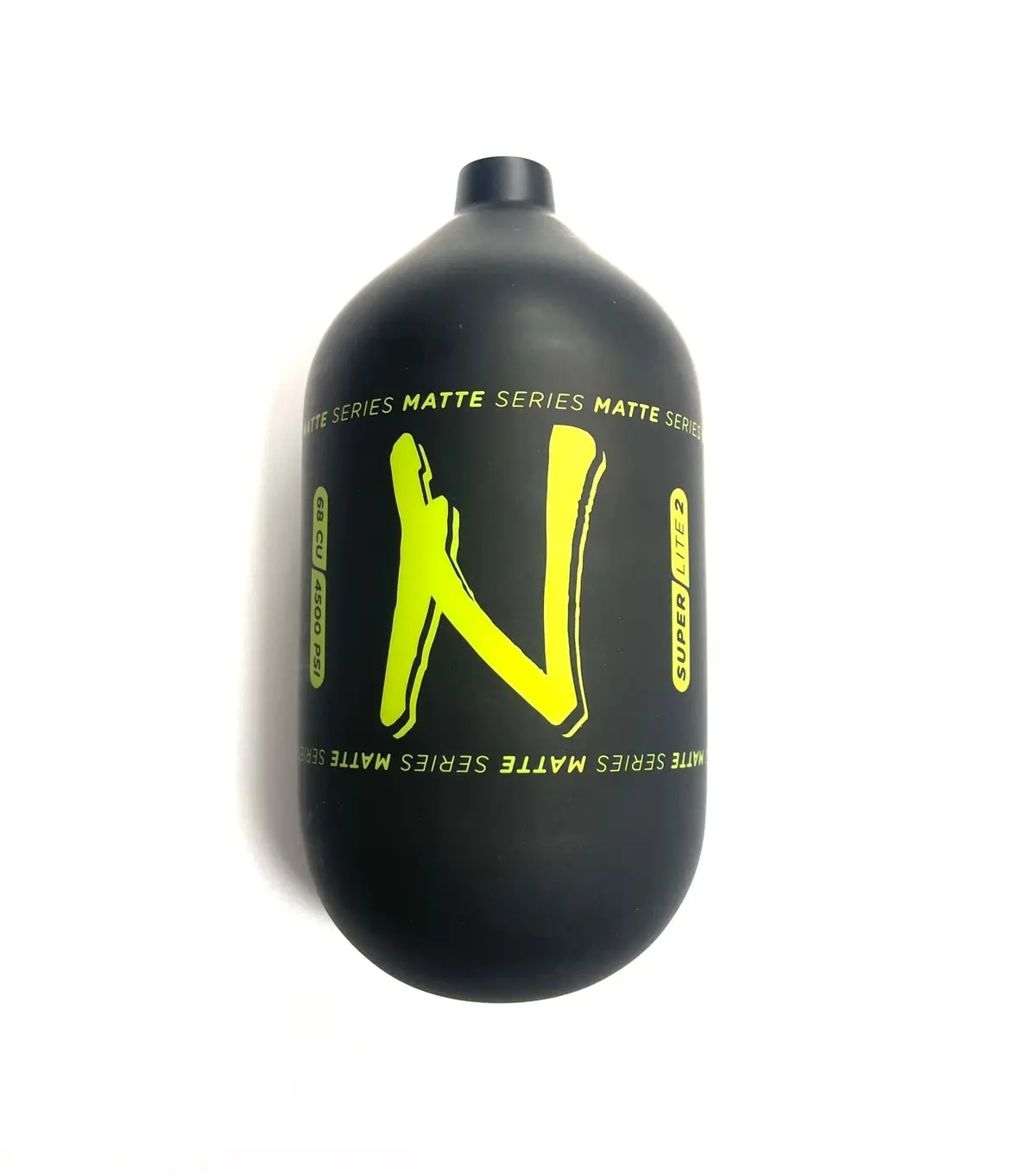 Ninja Sl2 68/4500 "Matte Series" Carbon Fiber Paintball Tank Bottle Only - Black/Lime 1