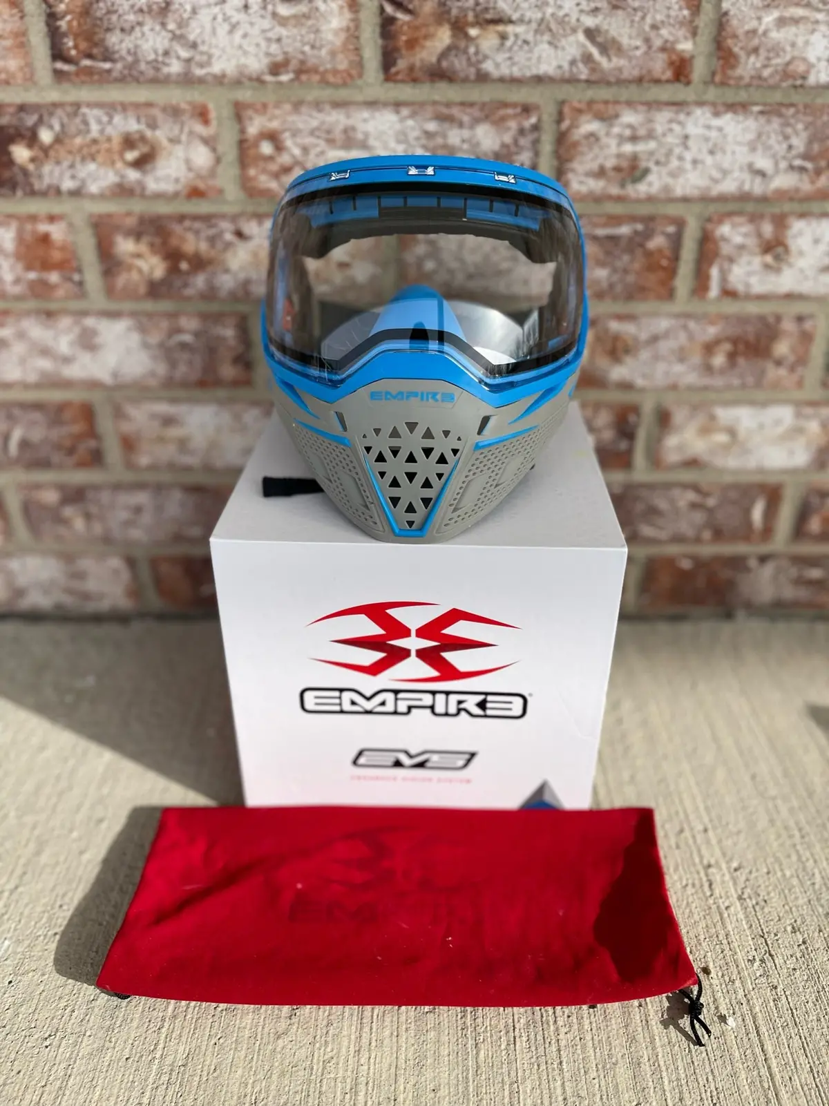 Used Empire Evs Paintball Mask - Grey / Cyan 1