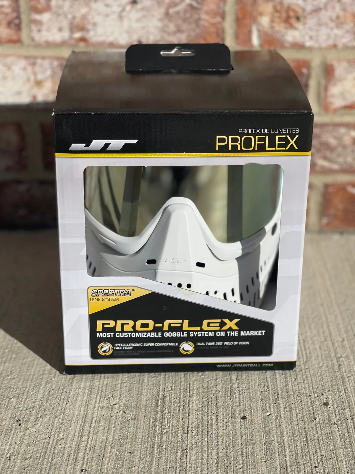 Used Jt Proflex Paintball Mask - Le White W/Goggle Bag 1