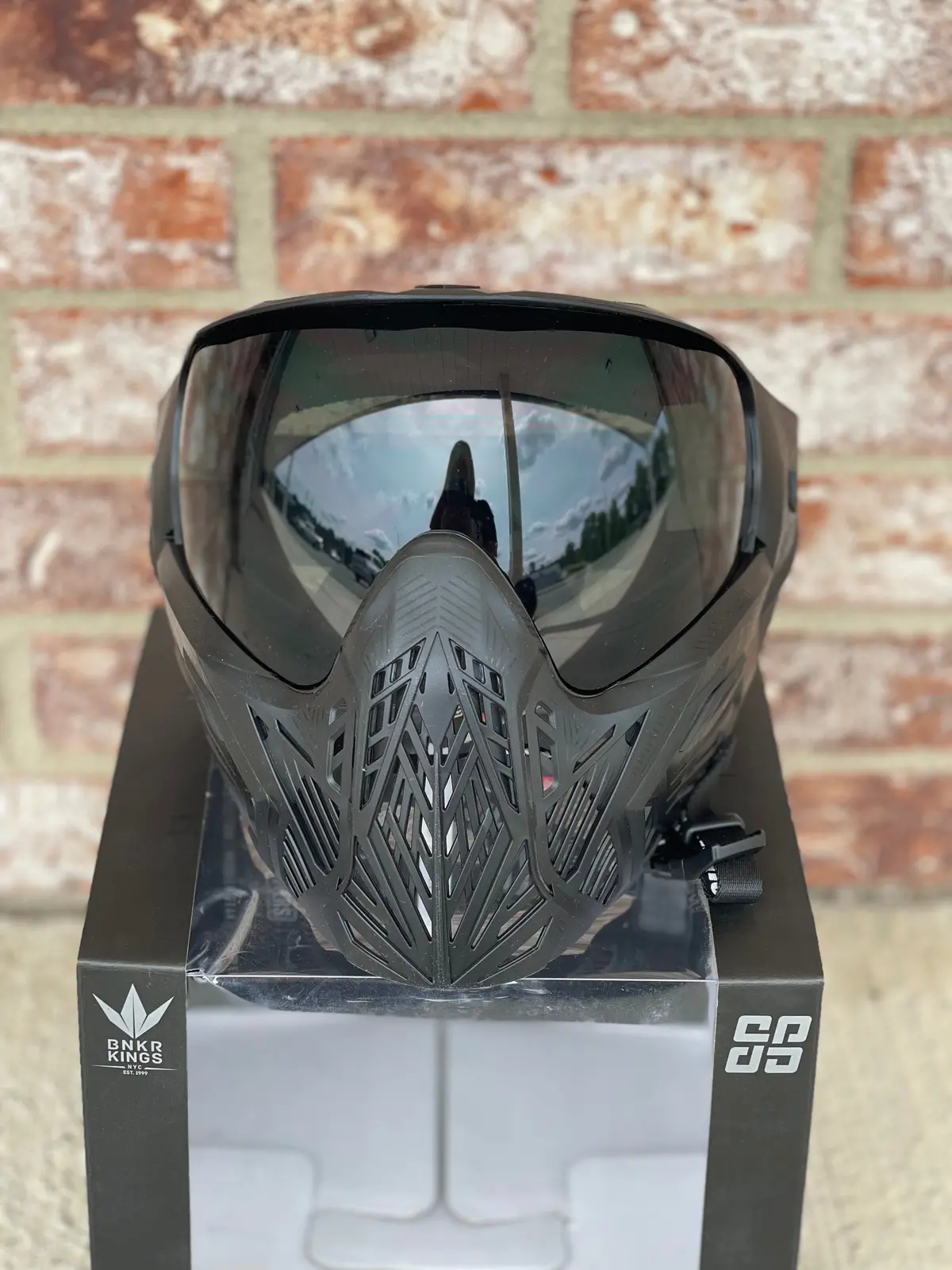 Used Bunker Kings Cmd Paintball Mask - Pitch Black W/ Soft Goggle Bag 1