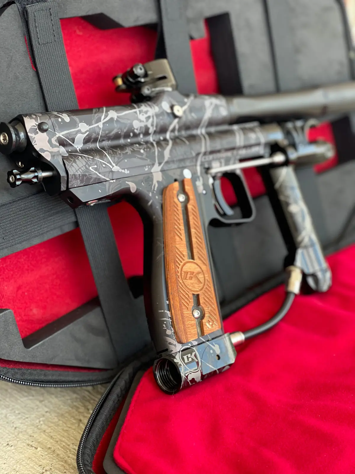 Used Ck Inception Autococker Retro Series Paintball Marker - Dripping Skulls 1
