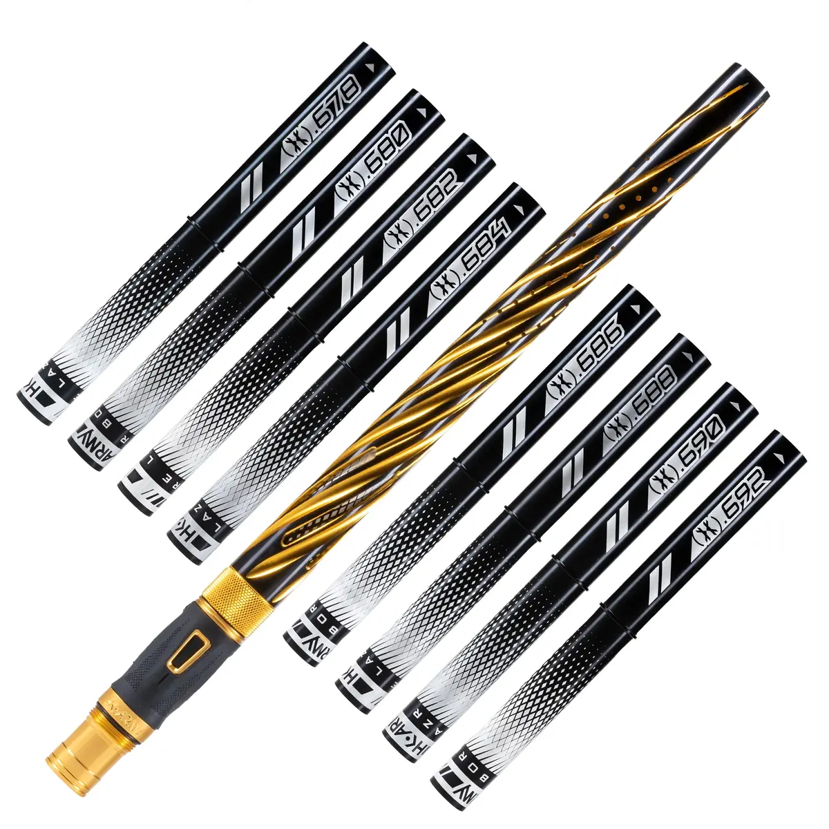Hk Army Lazr Barrel Kit - Elite Orbit - Autococker Thread - Dust Gold/Black Inserts 1