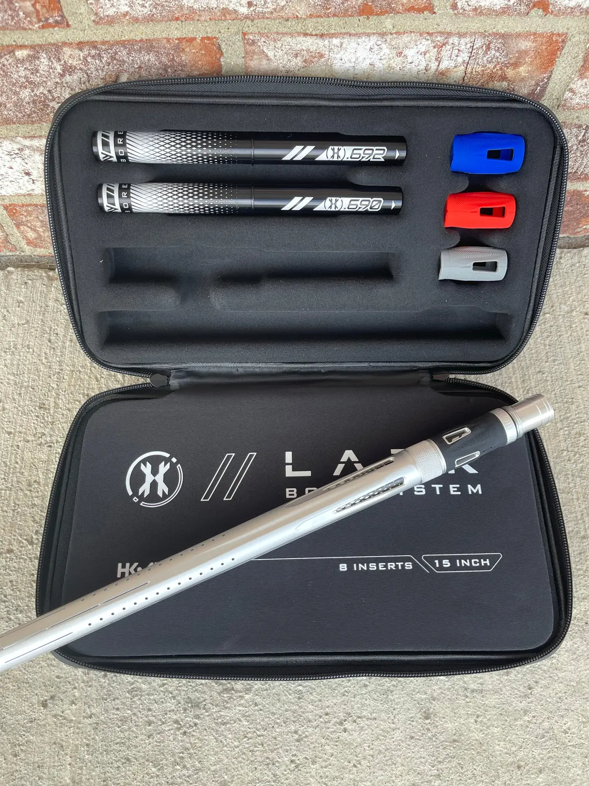 Used Hk Army Lazr Barrel Kit - Dust Silver - Black Inserts - Autococker Thread 1