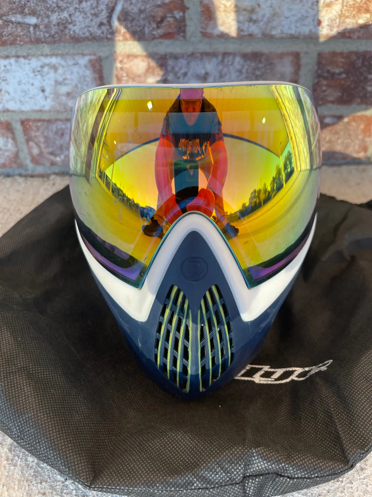 Used Dye I4 Paintball Goggle - White/Navy/Green W/ Mirror Lens 1