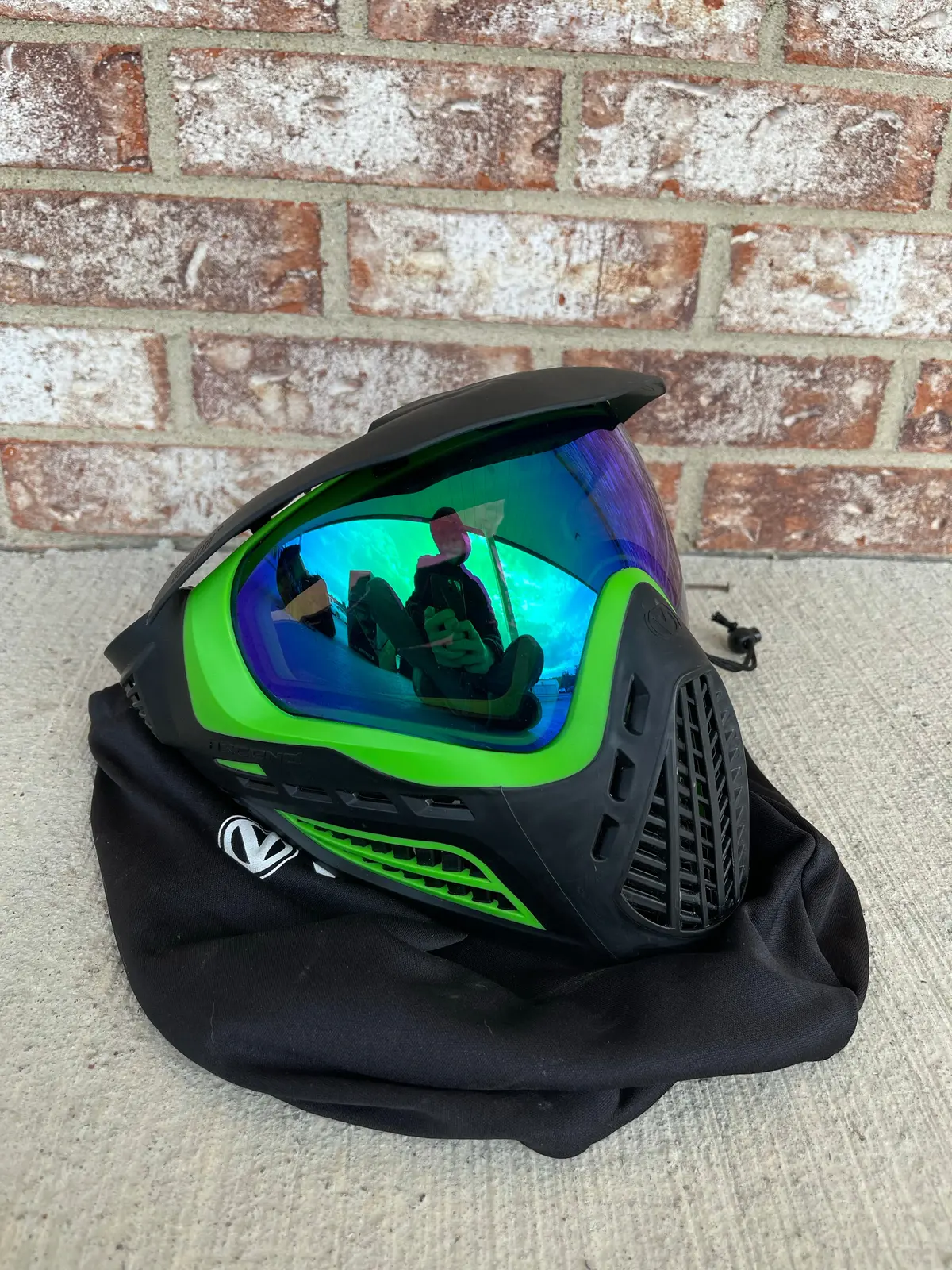 Used Virtue Vio Ascend Paintball Mask- Lime Emerald 1