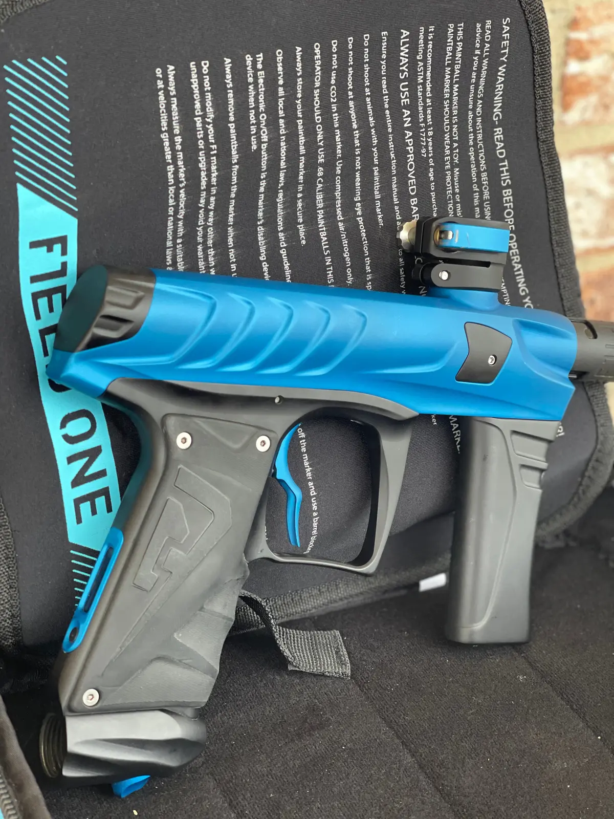 Used Field One Force Paintball Gun - Dust Blue With Full Acculock Barrel Kit 1