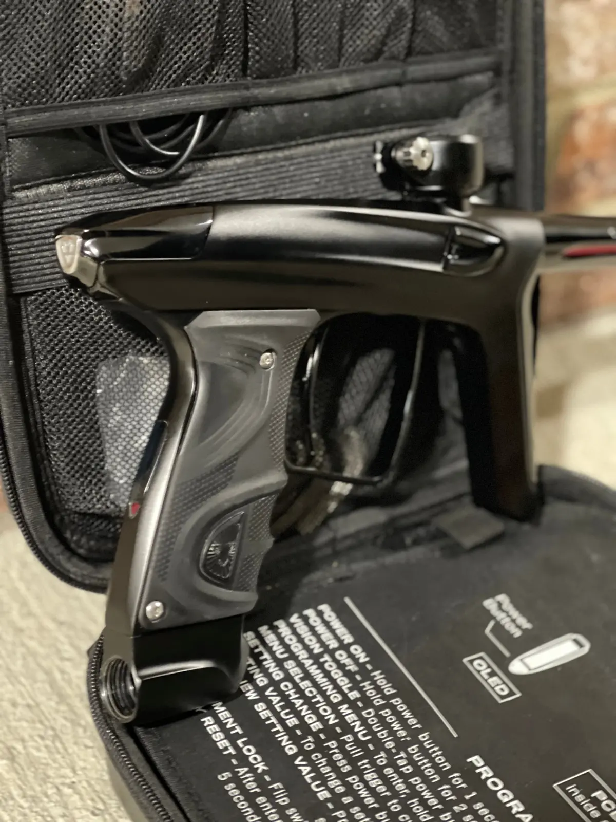 Used Dlx Luxe Tm40 Paintball Gun - Dust Black / Gloss Black W/ Tan Grips 1