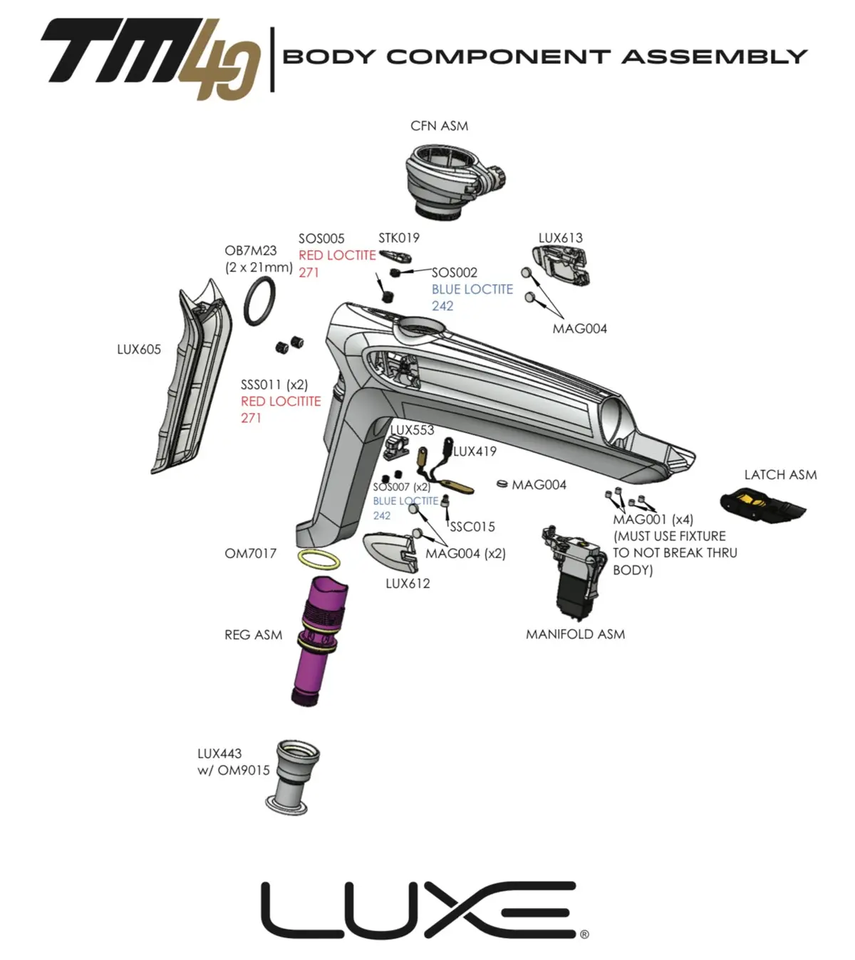 Dlx Luxe Tm40 Body Component System Parts Picker - Pick The Part You Need! 1