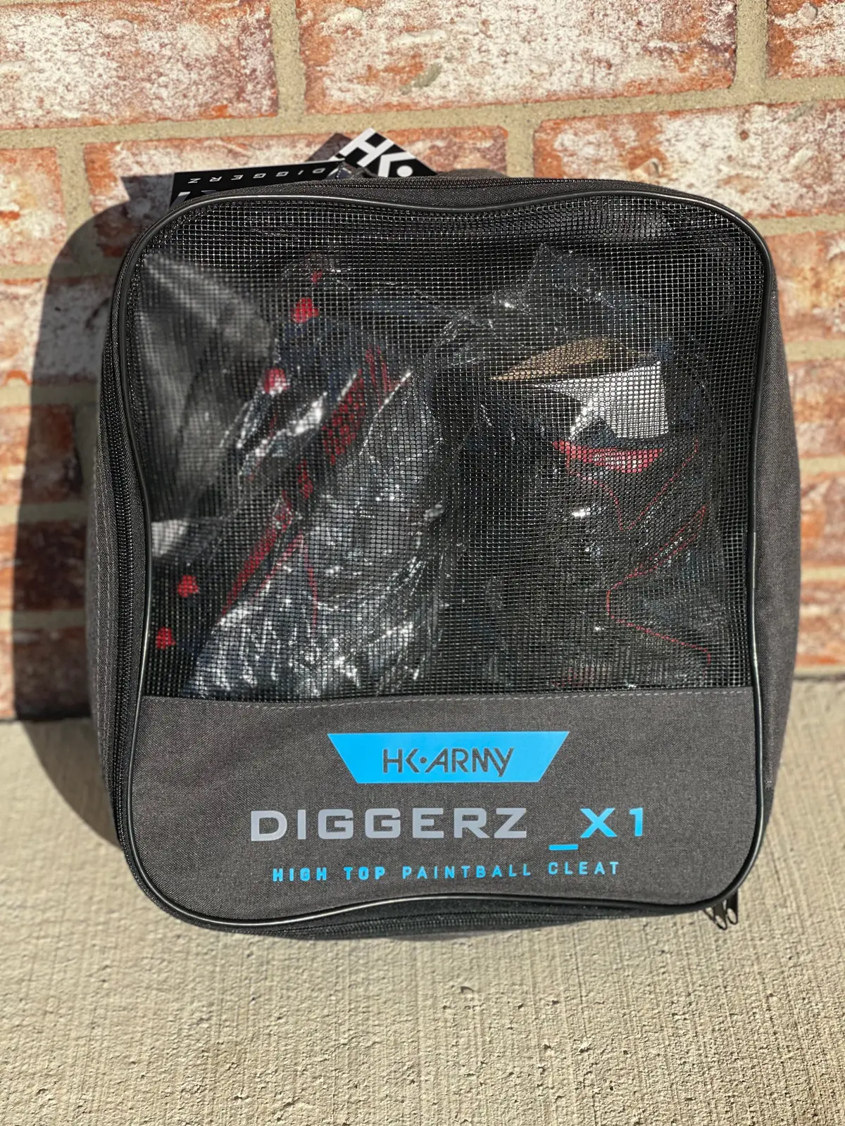 Used Hk Army Diggerz_X1 High Top Paintball Cleat - Black/Red - Size 10 1