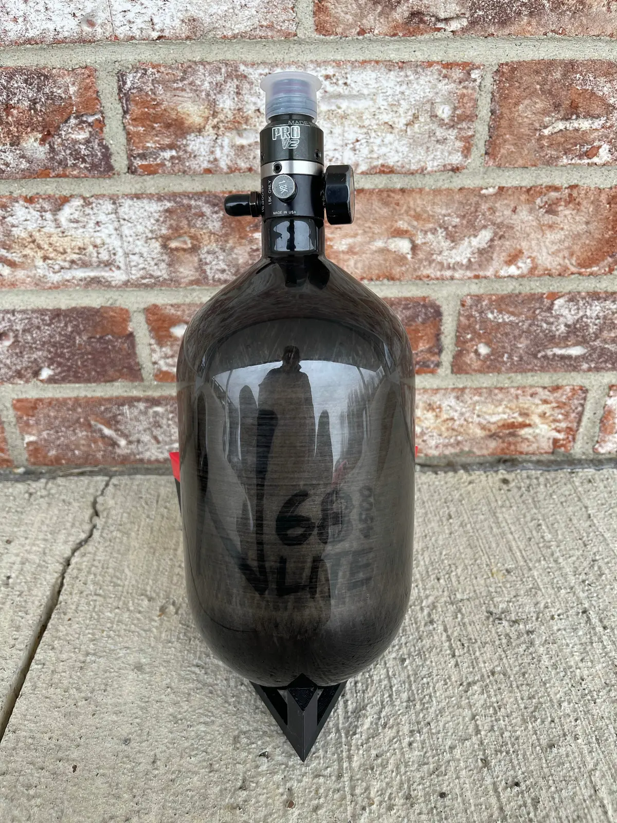 Used Ninja Lite 68/4500 Paintball Tank - Grey Ghost W/ Pro V2 Regulator 1