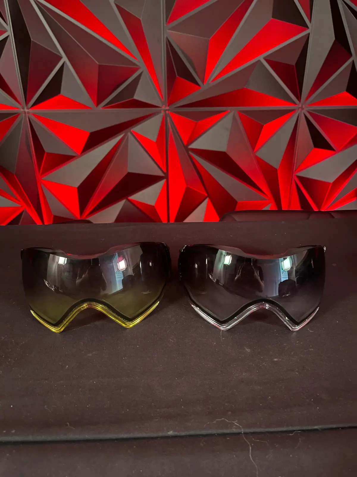 Used Push Unite Paintball Lenses - Clear Gradient  & Yellow Gradient W/ Lens Covers 1