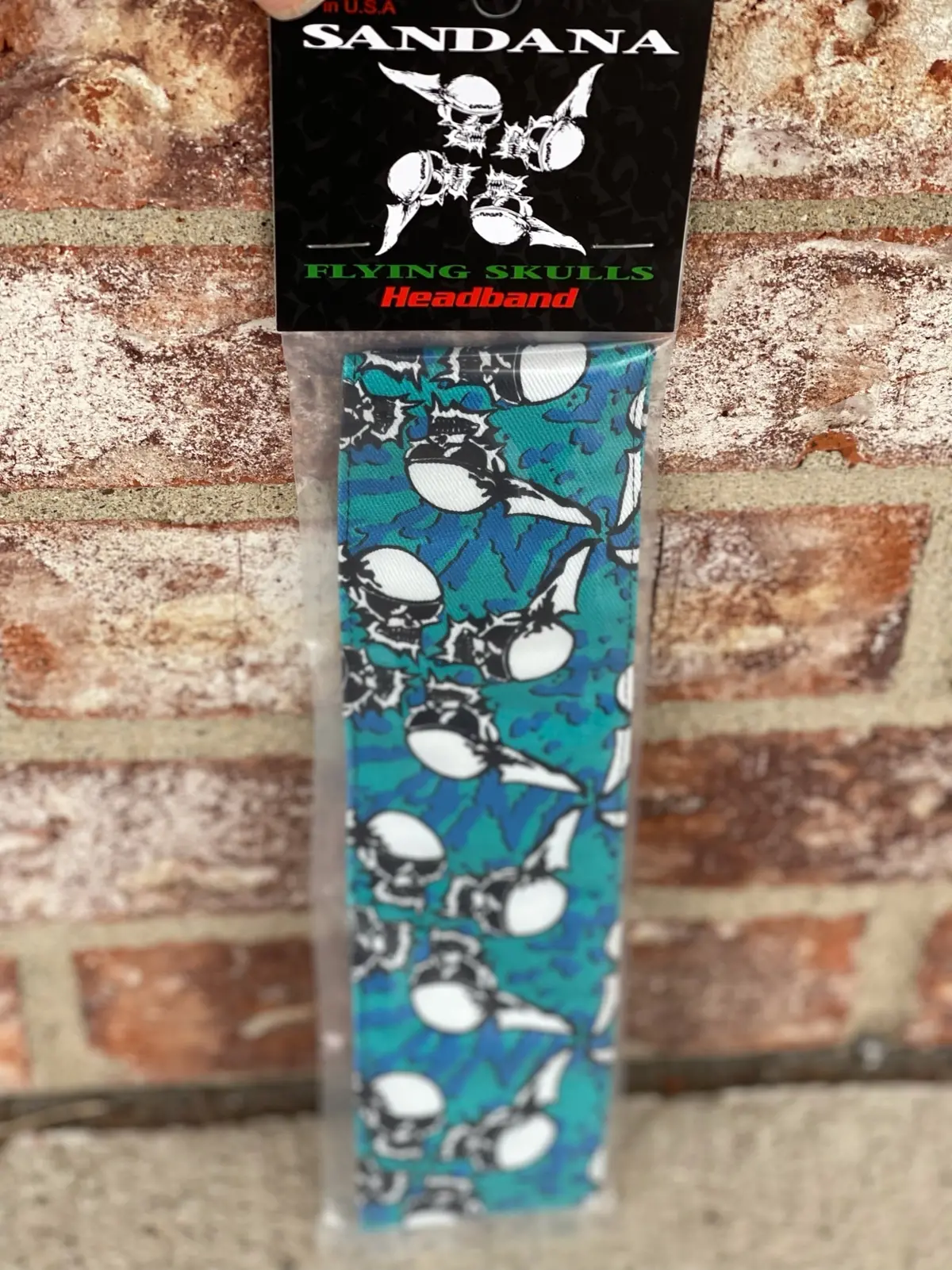 Sandana Retro Teal Flying Skulls 1