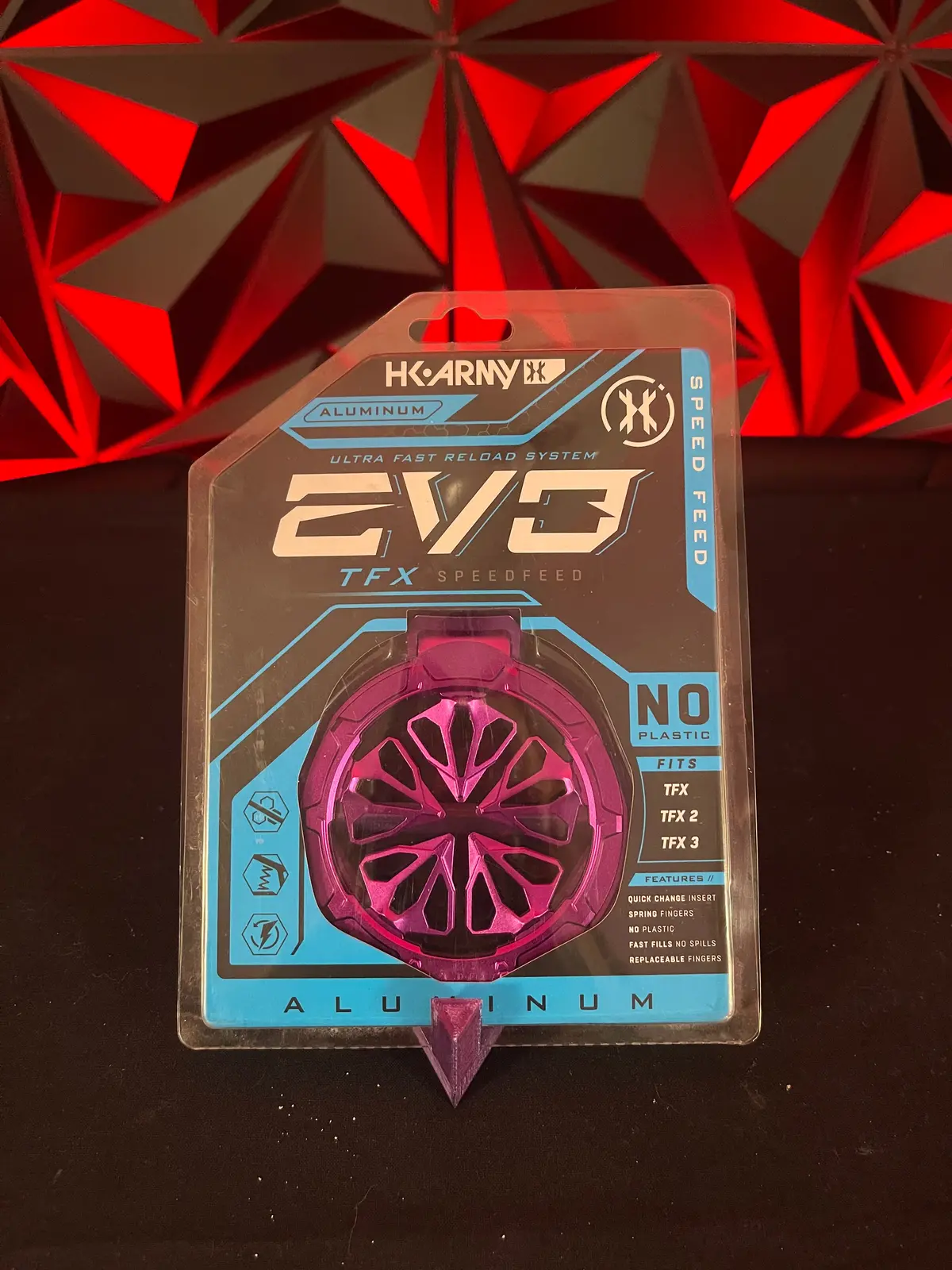 Used Hk Army Evo Pro Paintball Loader Speedfeed - Purple *Fits Tfx Loaders Only* 1