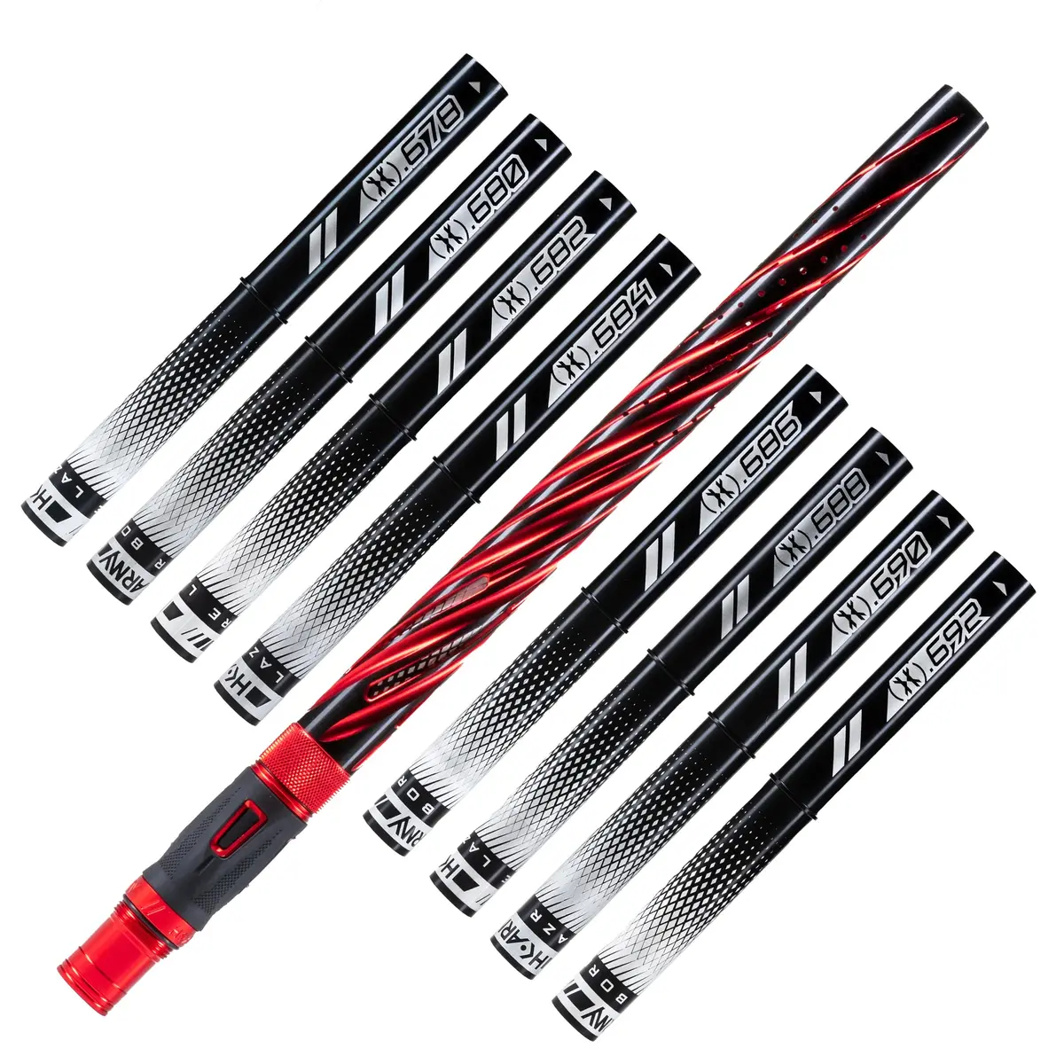 Hk Army Lazr Barrel Kit - Elite Orbit - Autococker Thread - Dust Red/Black Inserts 1