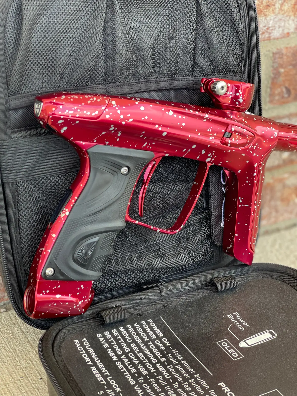 Used Dlx Luxe Tm40 Paintball Gun - Le Polished Red With White Speckling 1
