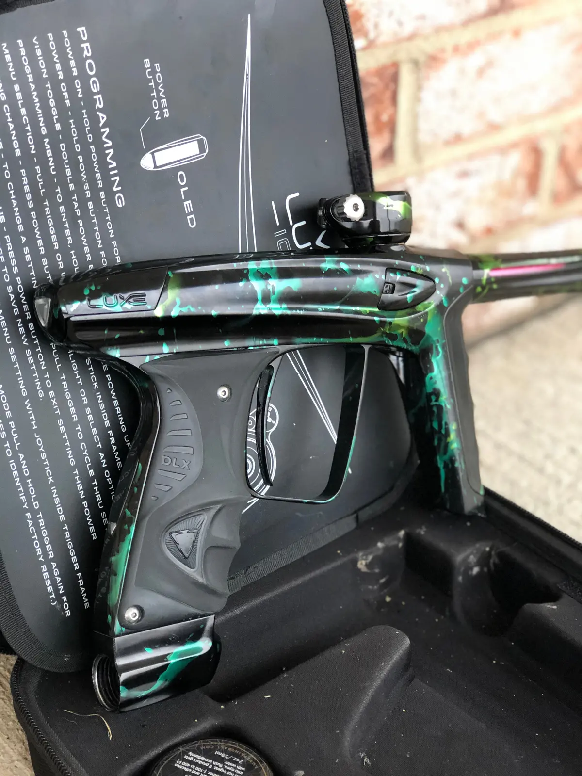 Used Dlx Luxe Ice Paintball Gun - Green Splash 1