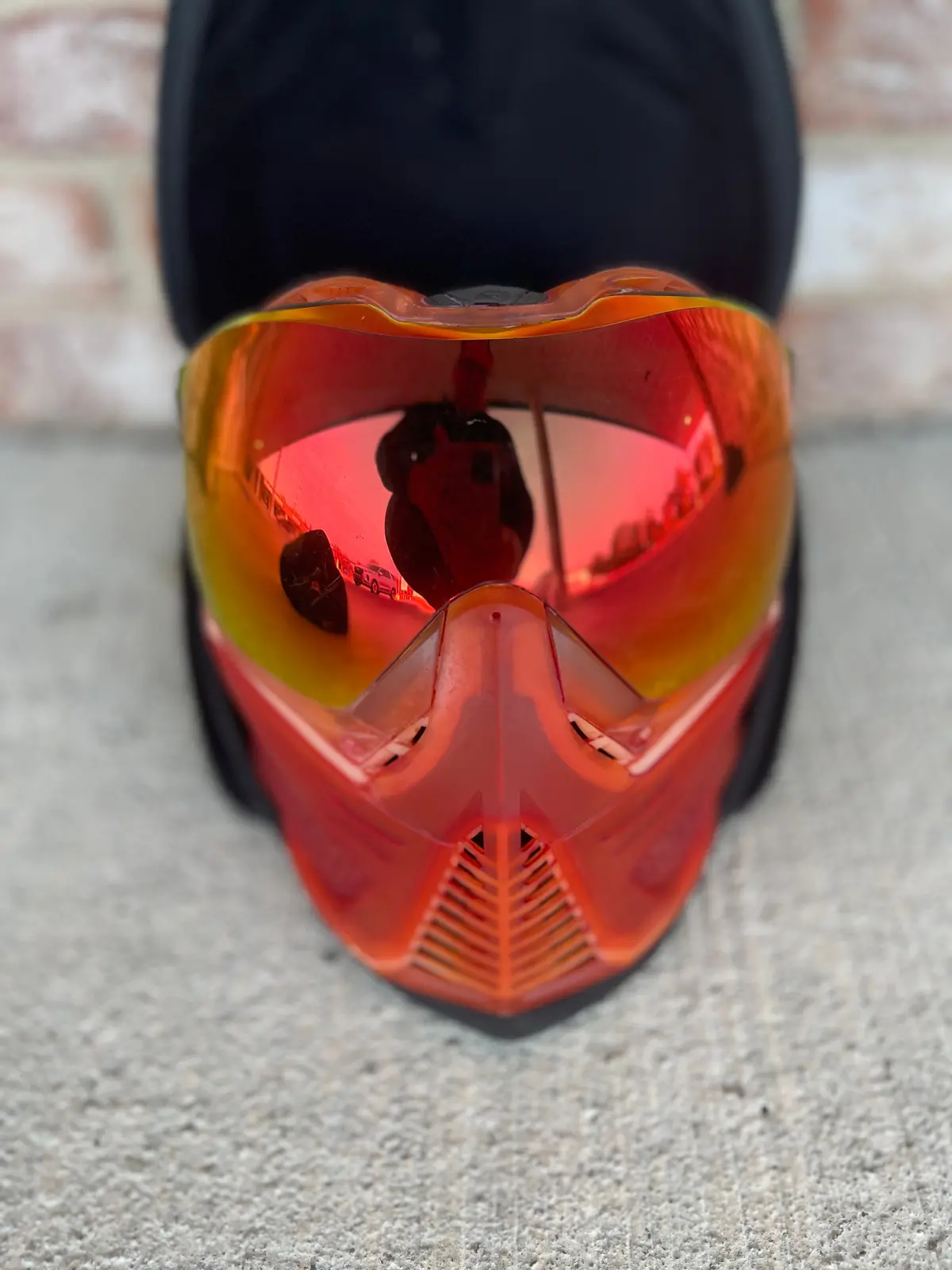 Used Push Unite Paintball Mask - Red With Hard Carry Case 1