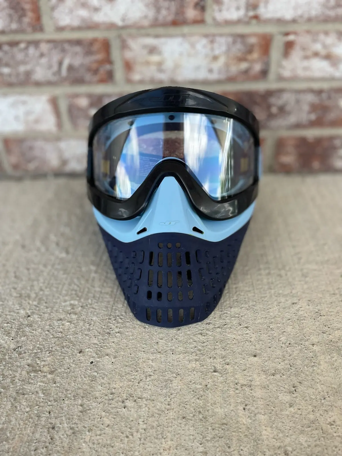 Used Jt Proflex X Paintball Mask - Black / 2 Tone Blue Skirt 1