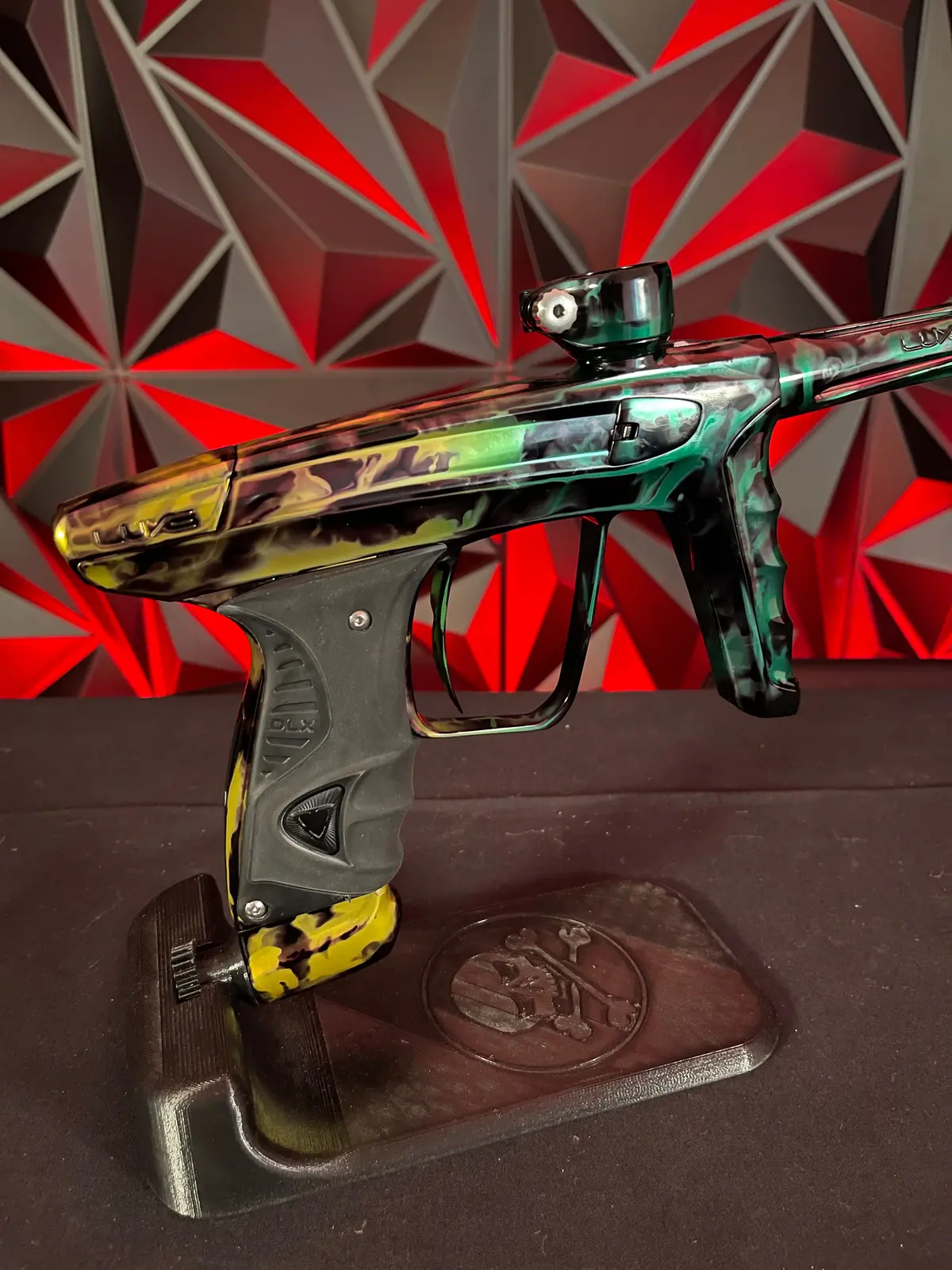 Used Dlx Luxe X Paintball Gun - Green Acid Wash 1