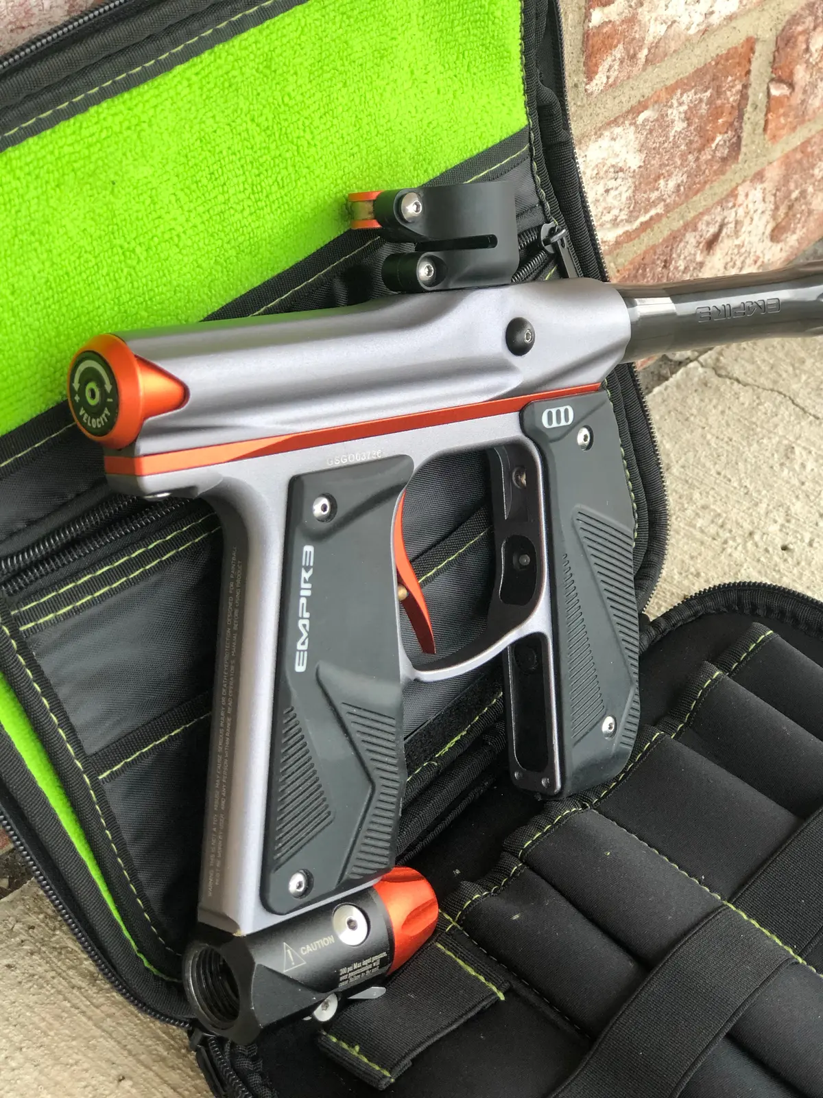 Used Empire Mini Gs Paintball Gun- Grey/Organge 1