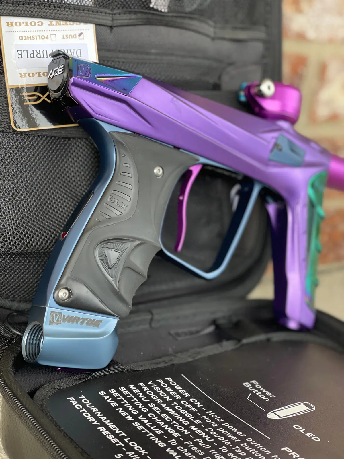 Used Dlx Luxe X / Virtue Ace Paintball Gun - Purple /  Blue 1
