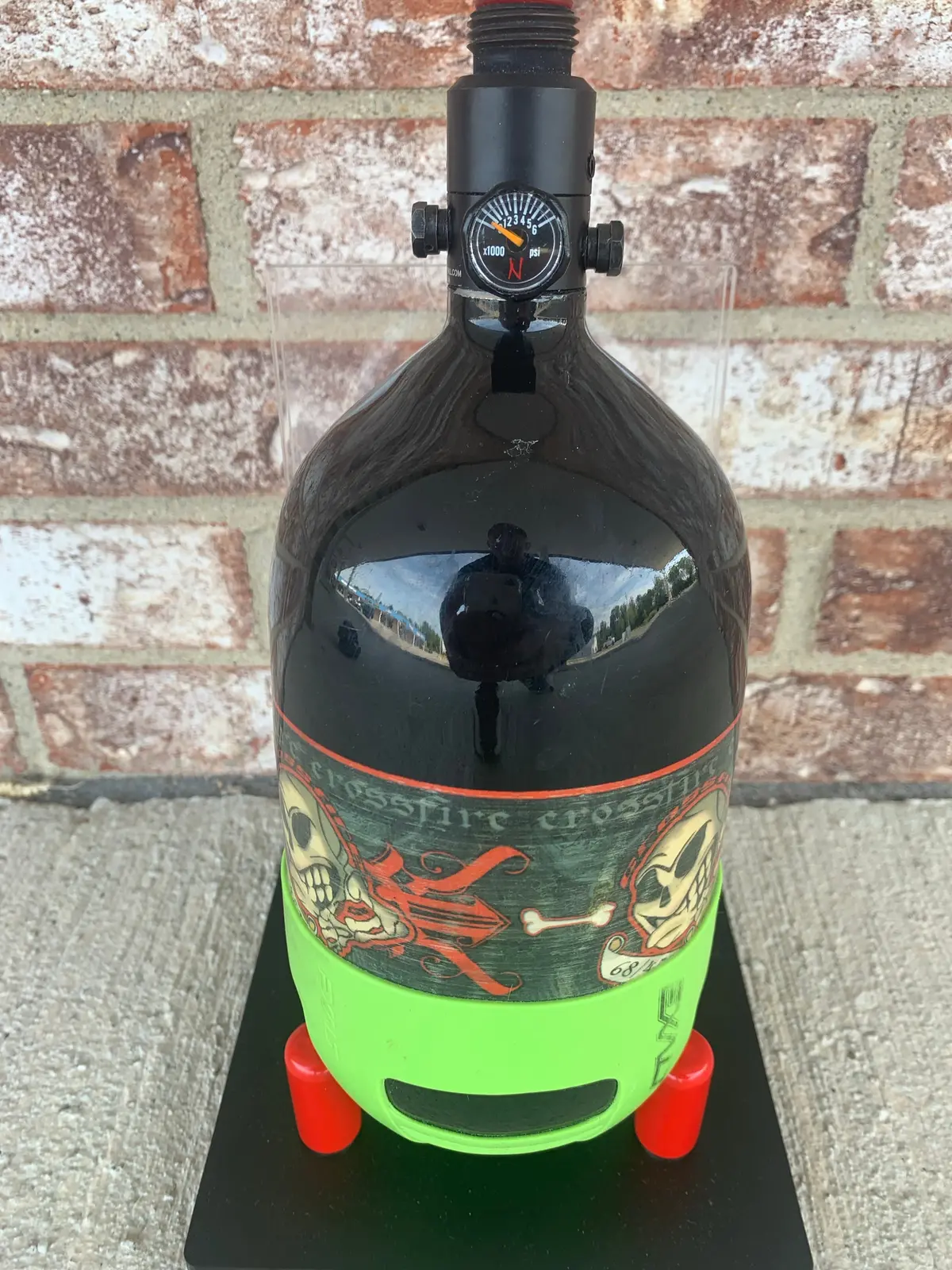 Used Crossfire Paintball Air Tank W/ Exalt Tank Grip- 68/4500 1