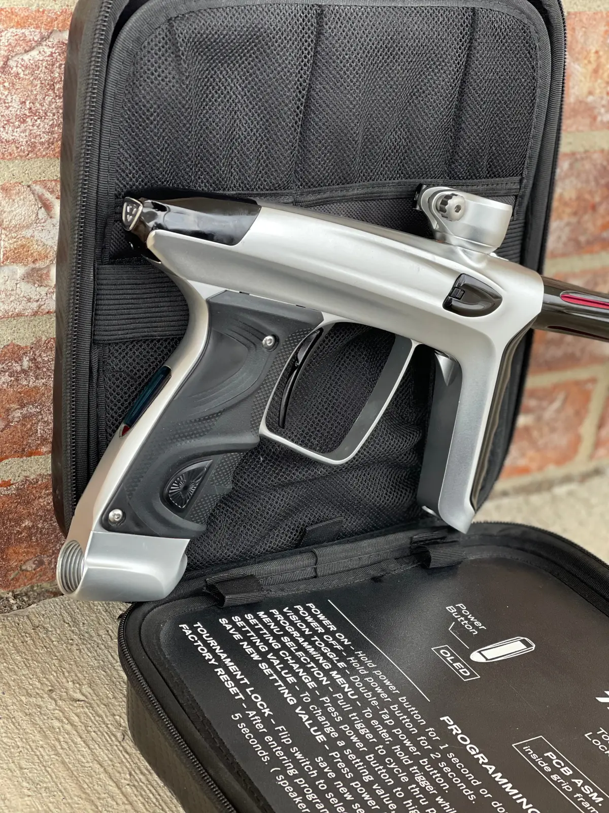 Used Dlx Luxe Tm40 Paintball Gun - Dust Silver/Gloss Black W/ Stock Bolt And Ssc Bolt 1