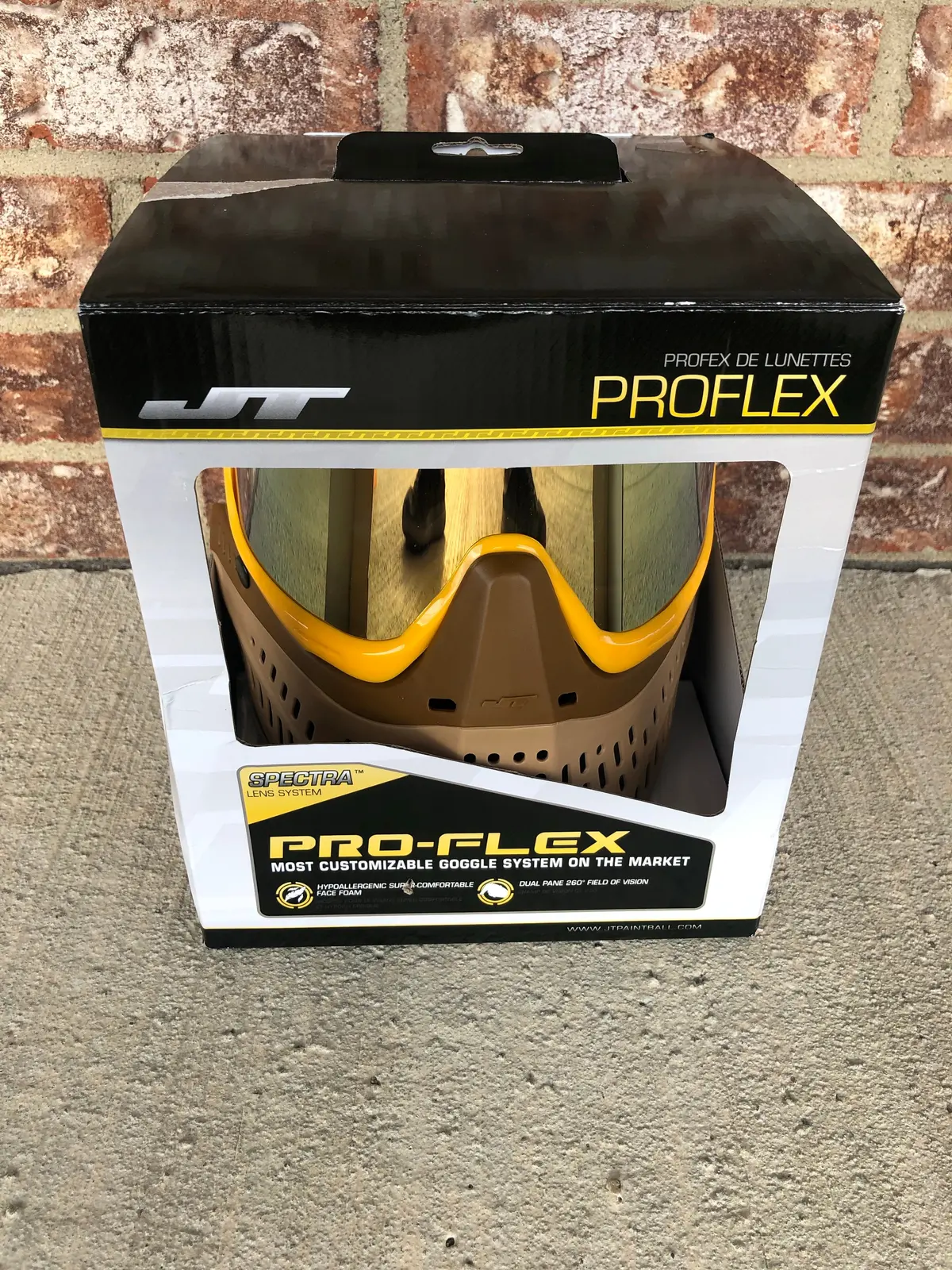 Used Jt Proflex Paintball Mask - Brown/Tan/Gold W/ Gold Thermal Lens 1
