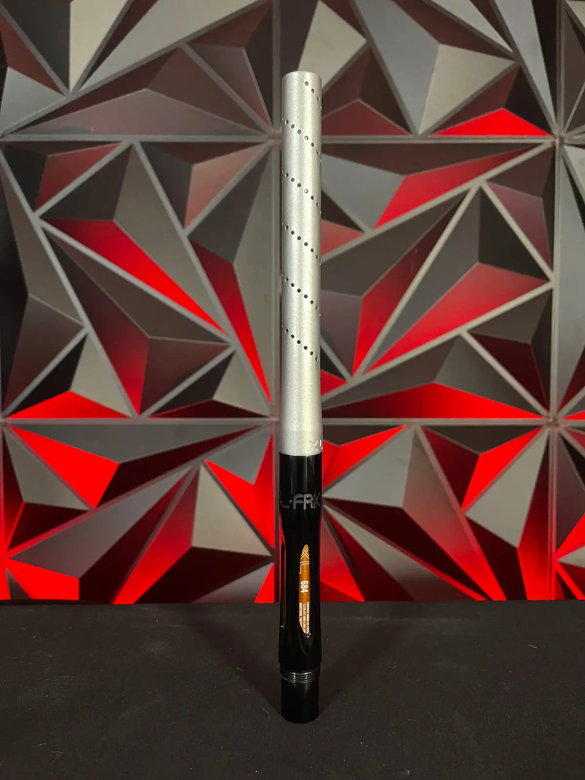 Used 14" Gog Freak Xl Paintball Barrel - Dust Silver/Black - Ac Thread W/0.684 Insert 1