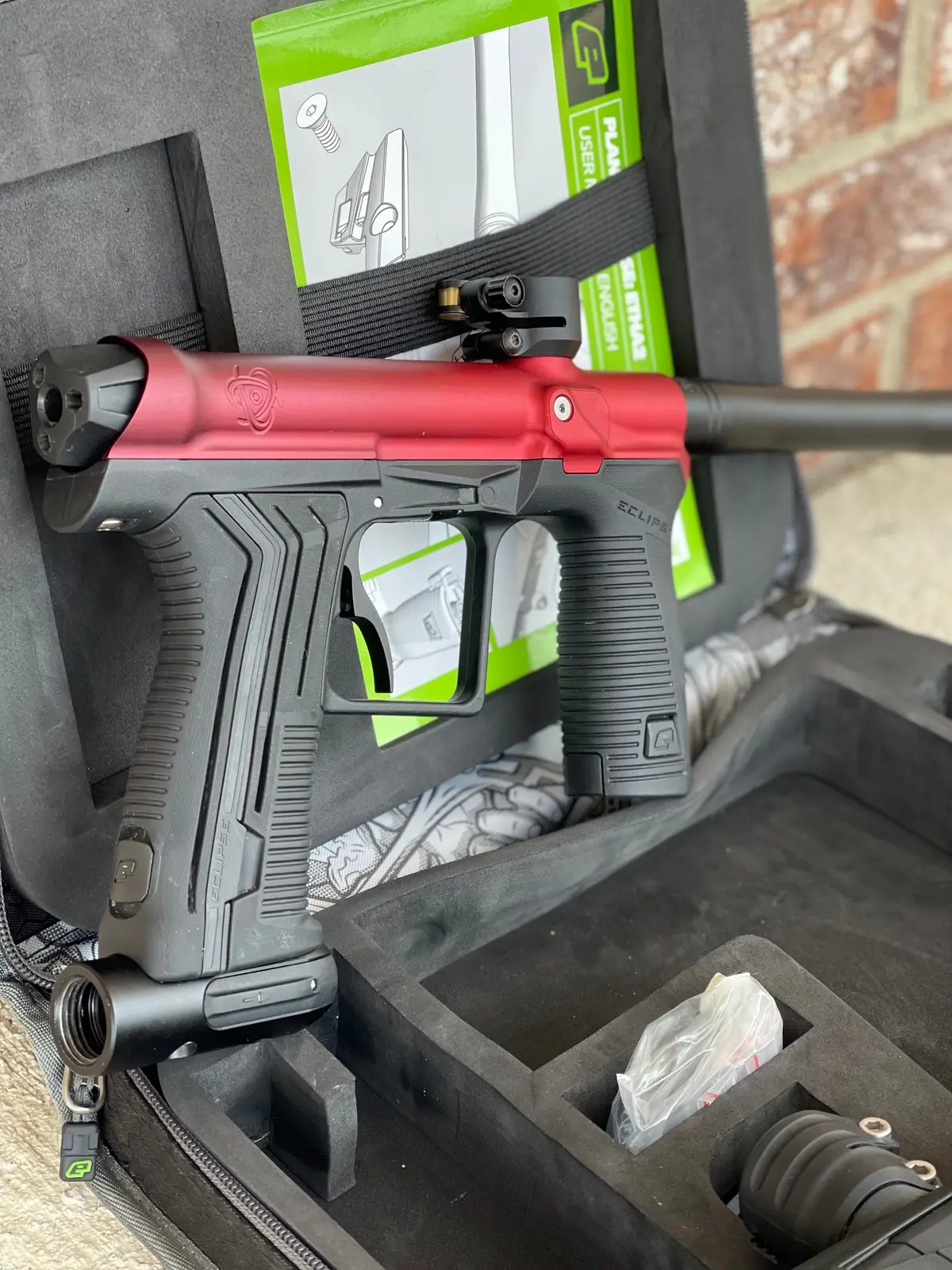 Used Planet Eclipse Etha 2 Paintball Gun W/ Red / Black Inception Designs Body 1