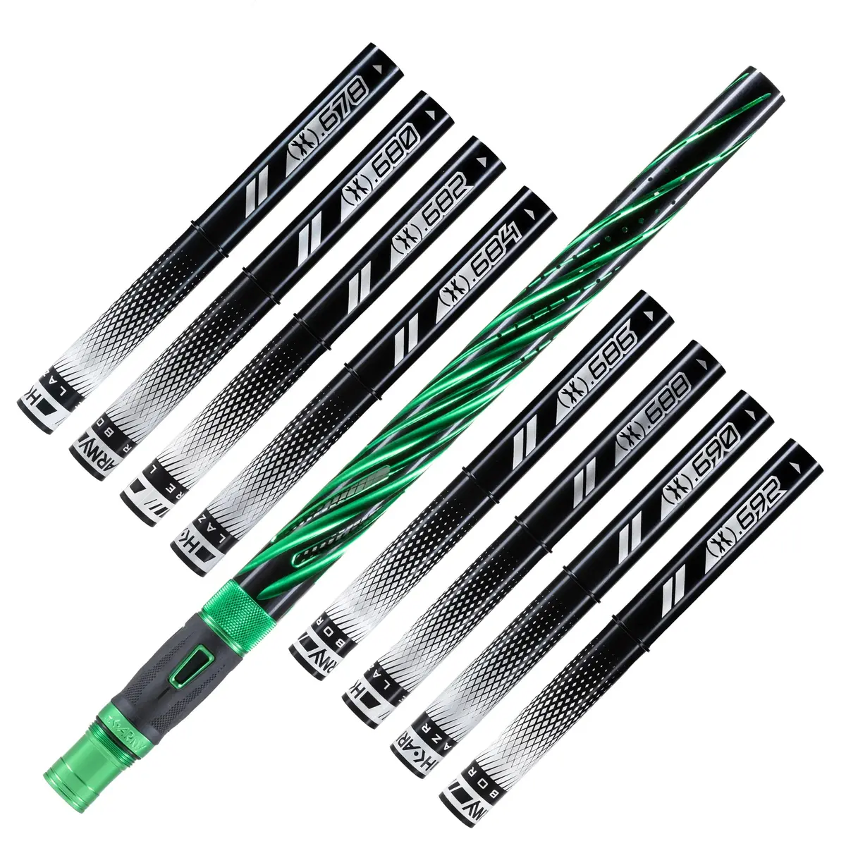 Hk Army Lazr Barrel Kit - Elite Orbit - Autococker Thread - Dust Green/Black Inserts 1