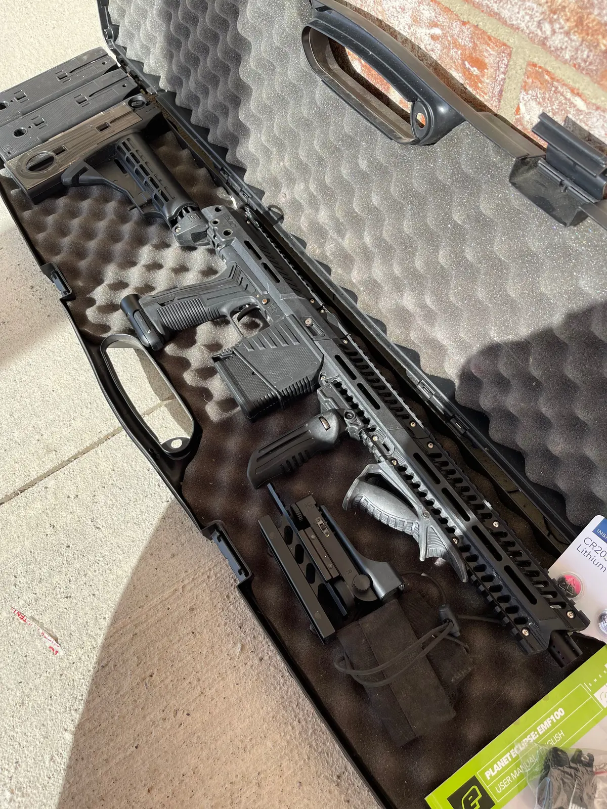 Used Planet Eclipse Emf100 Paintball Gun - Black -  2 Fore Grips, 3 Cf20 Magazines, Hopper & Mag Fed 1