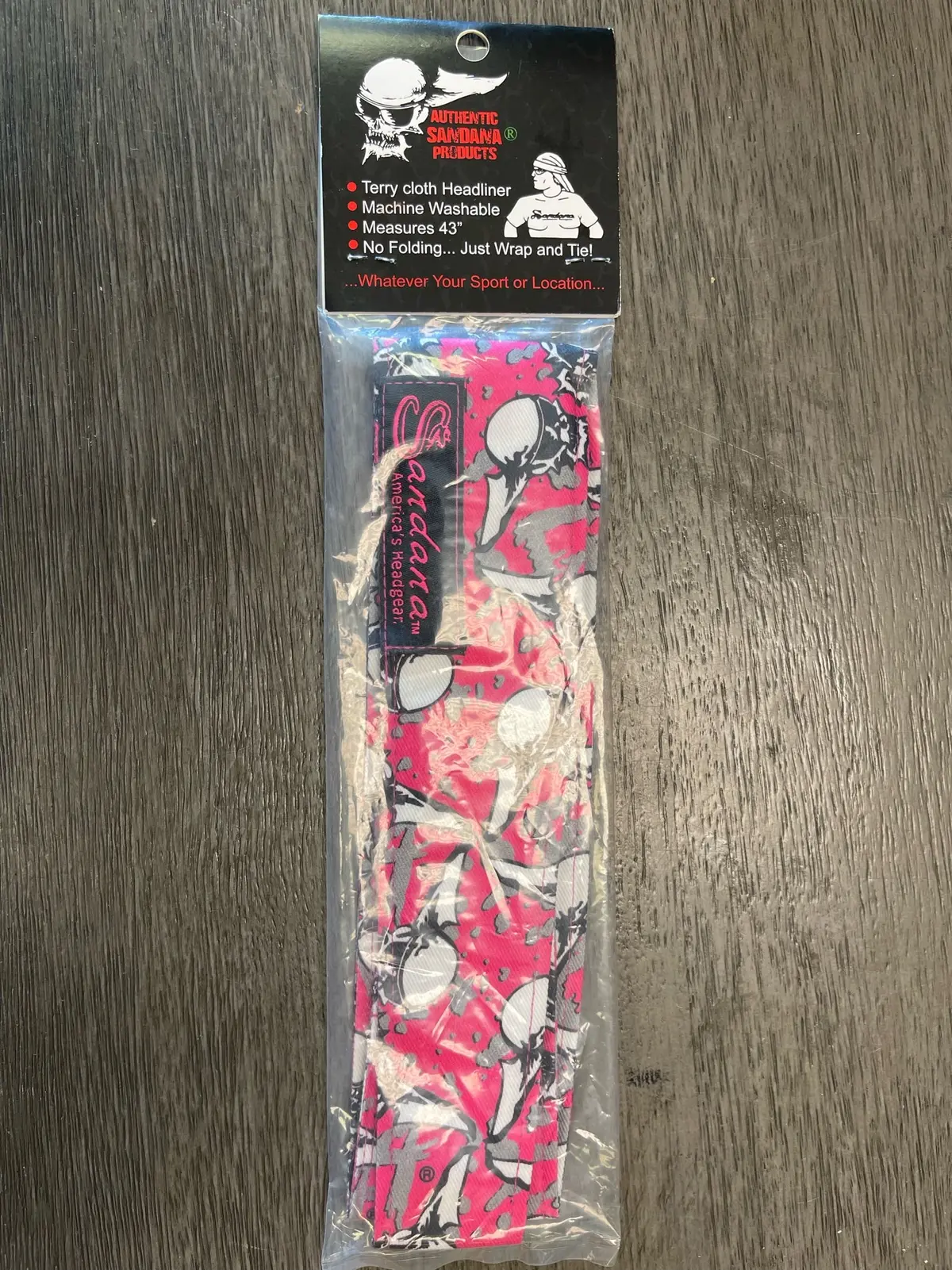 Sandana Flying Skulls Headband - Pink W/Pink Tag 1