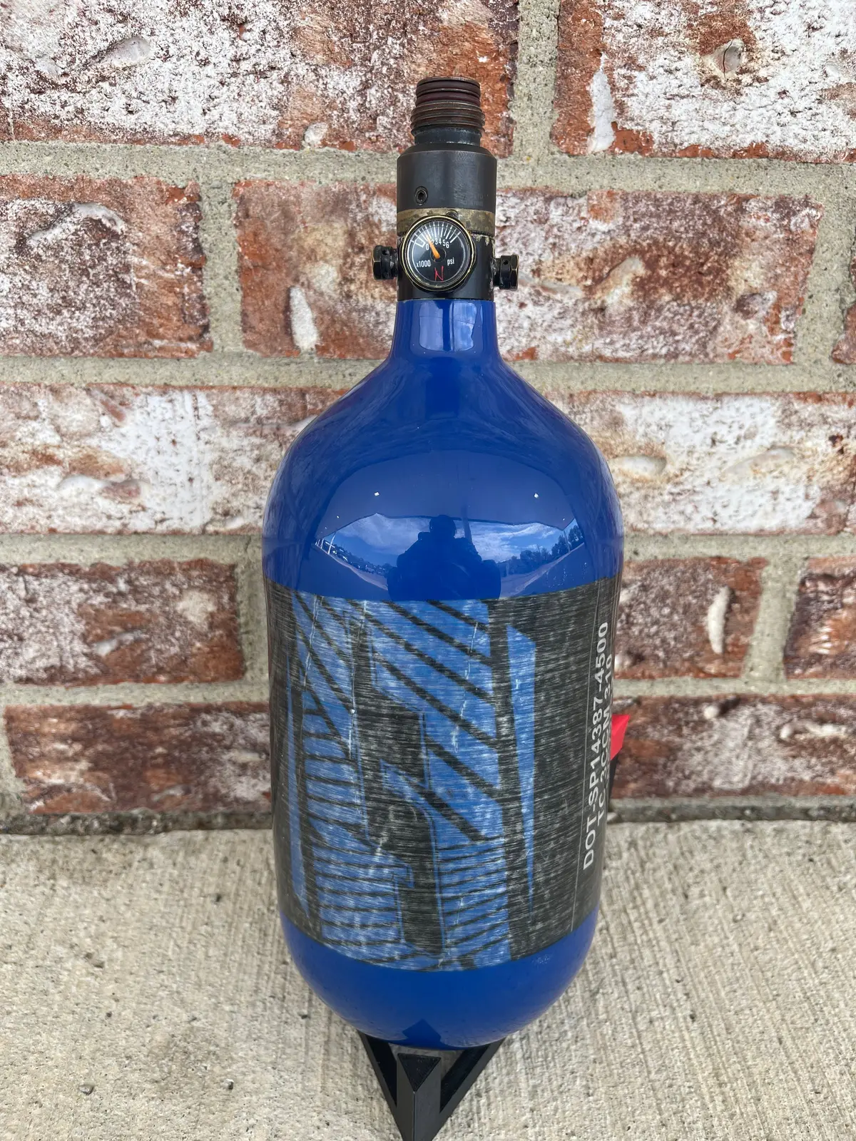 Used Jt 80/4500 Paintball Tank - Blue W/Ninja Prov2 Regulator 1