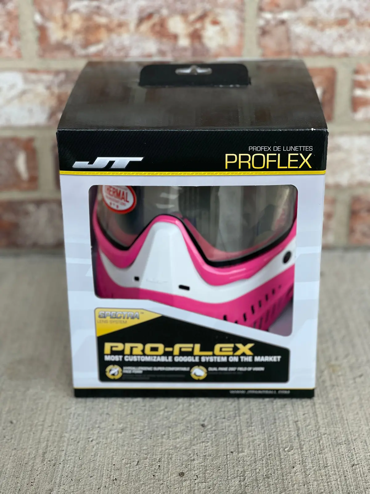 Used Jt Proflex Paintball Mask - Le White & Fuchsia Pink W/ Clear Lens 1