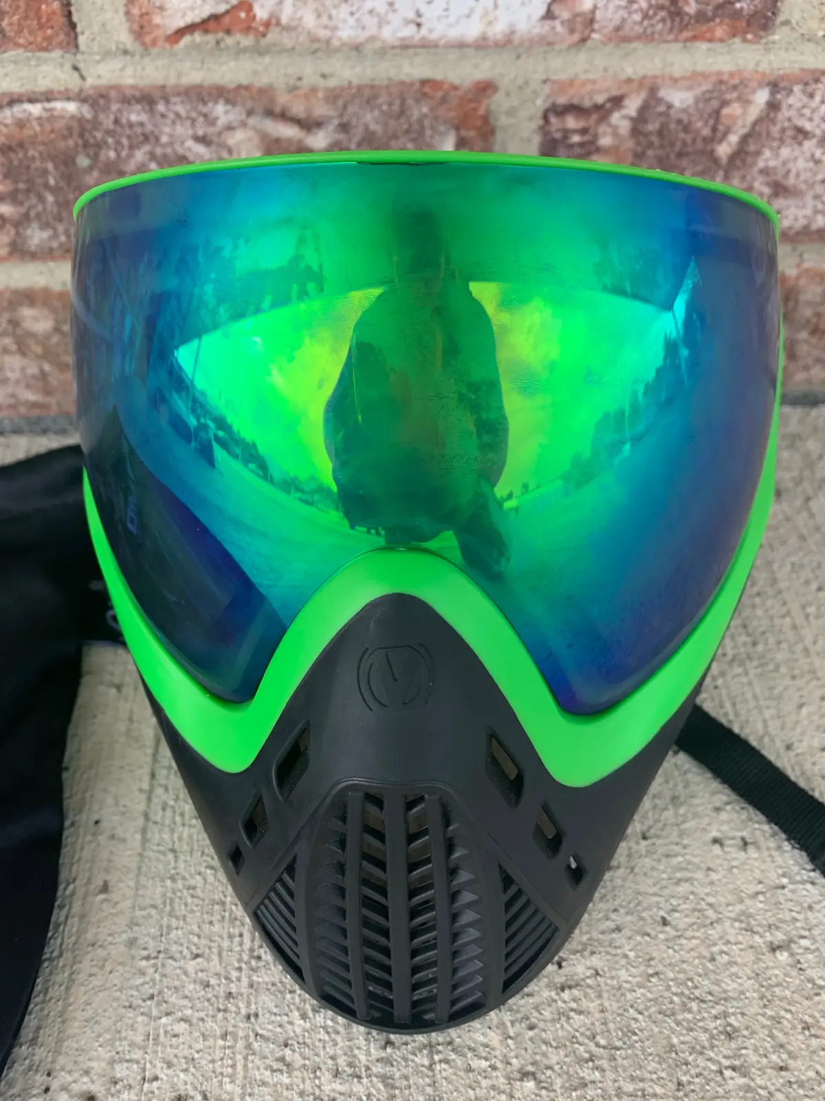 Used Virtue Vio Ascend Paintball Mask- Lime Emerald 1