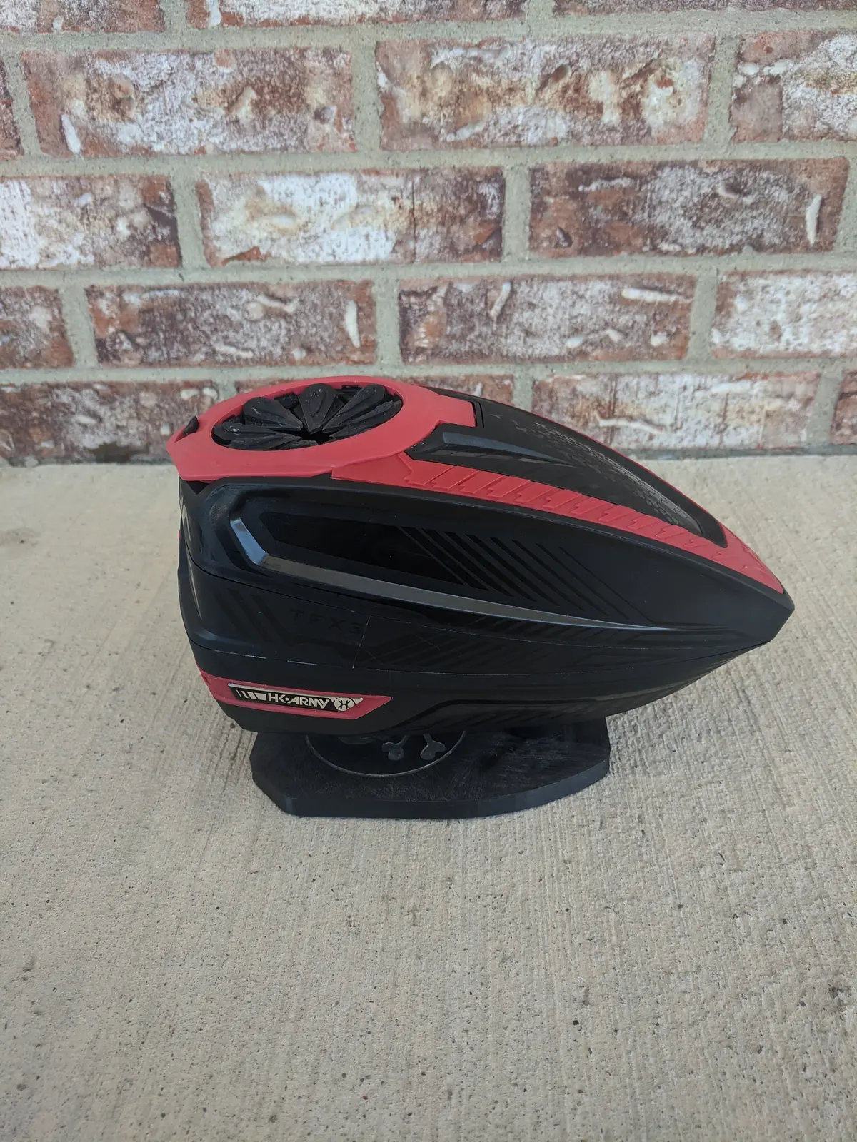 Used Hk Army Tfx3 Paintball Loader - Black/Red With Speedfeed 1